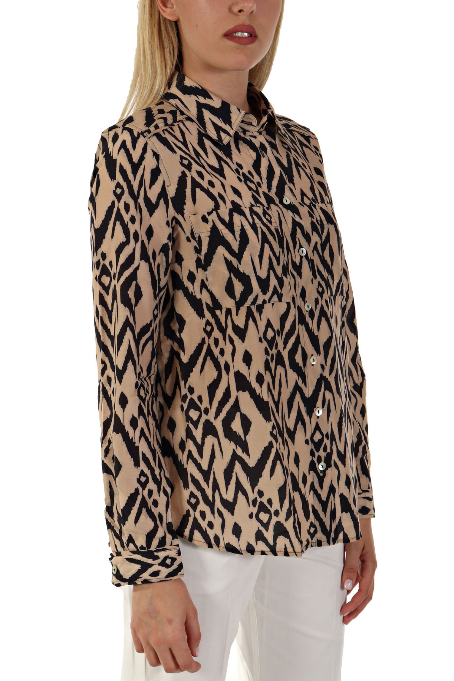 MARELLA SPORT ΠΟΥΚΑΜΙΣΟ AGAPE ALL OVER PRINT ΜΠΕΖ-ΜΑΥΡΟ φωτογραφία