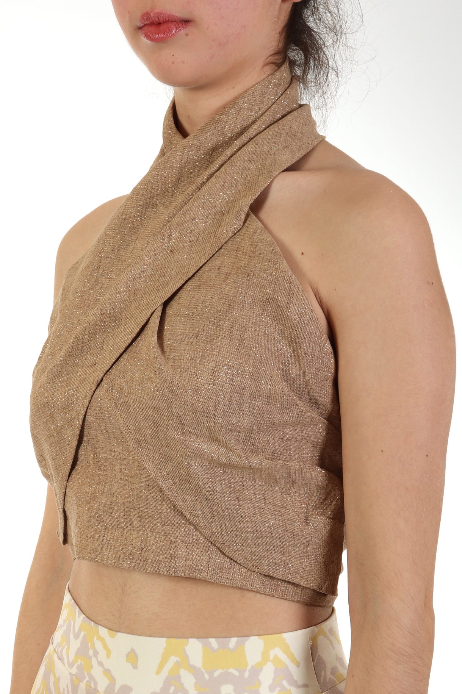 MARELLA TOP MICENE ΔΕΣΙΜΟ ΛΑΙΜΟ ΜΕΤΑΛΛΙΖΕ ΜΠΕΖ φωτογραφία