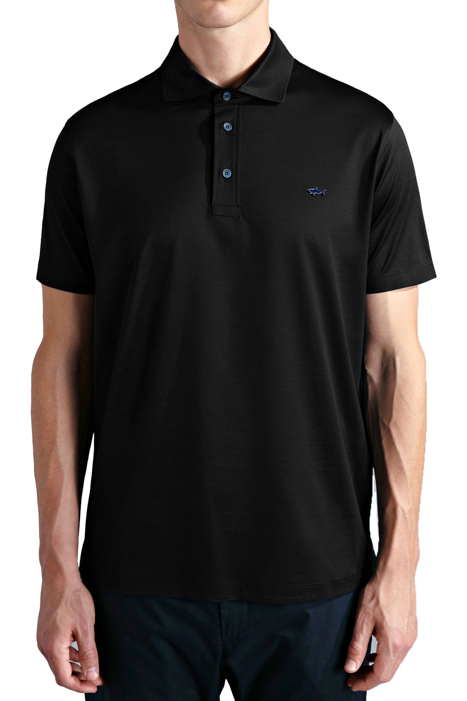 PAUL&SHARK POLO METALLIC LOGO MAYΡΟ φωτογραφία