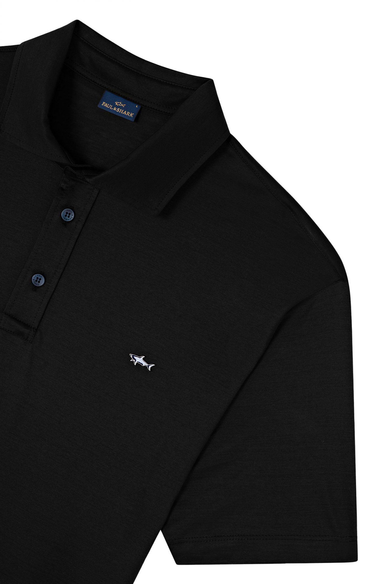 PAUL&SHARK POLO METALLIC LOGO MAYΡΟ φωτογραφία