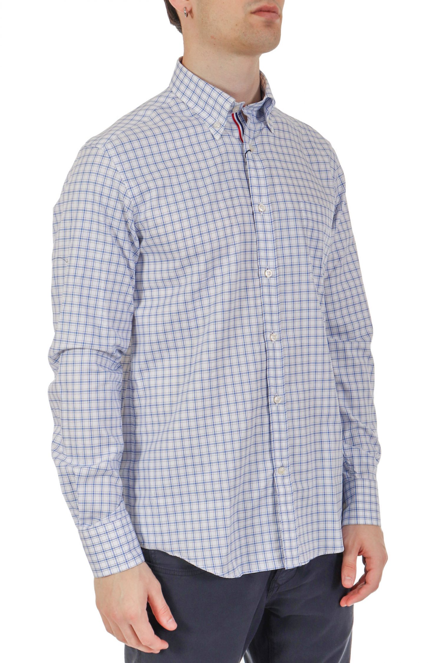 PAUL&SHARK ΠΟΥΚΑΜΙΣΟ ΚΑΡΩ BUTTON DOWN ΛΕΥΚΟ-ΣΙΕΛ φωτογραφία