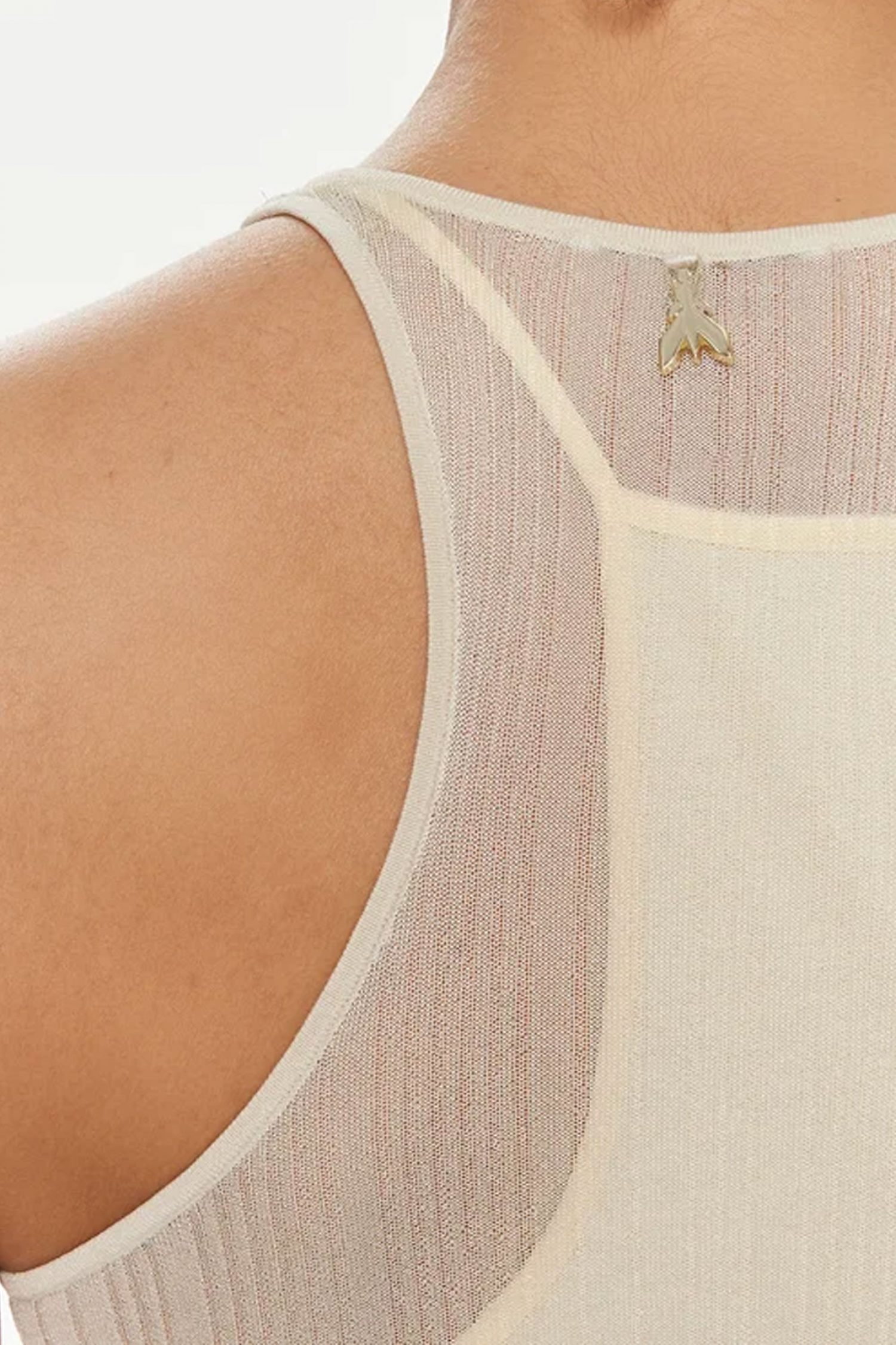 PATRIZIA PEPE ΦΟΡΕΜΑ MIDI ΠΕΡΛΕΣ ΕΚΡΟΥ