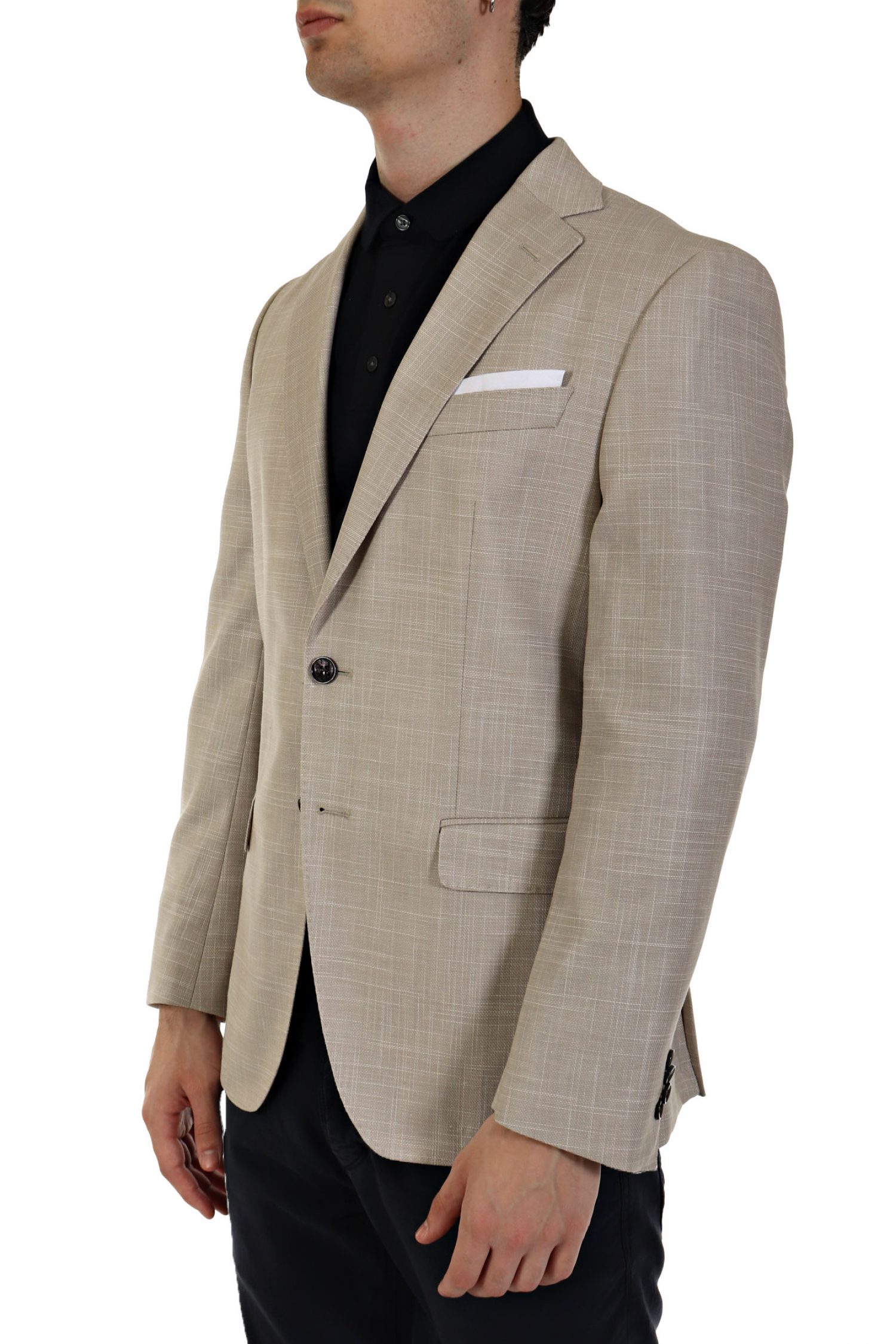 BOSS ΣΑΚΑΚΙ LANIFICIO TESSE BIELA STRETCH SLIM FIT H-HUTSON-233 ΕΚΡΟΥ