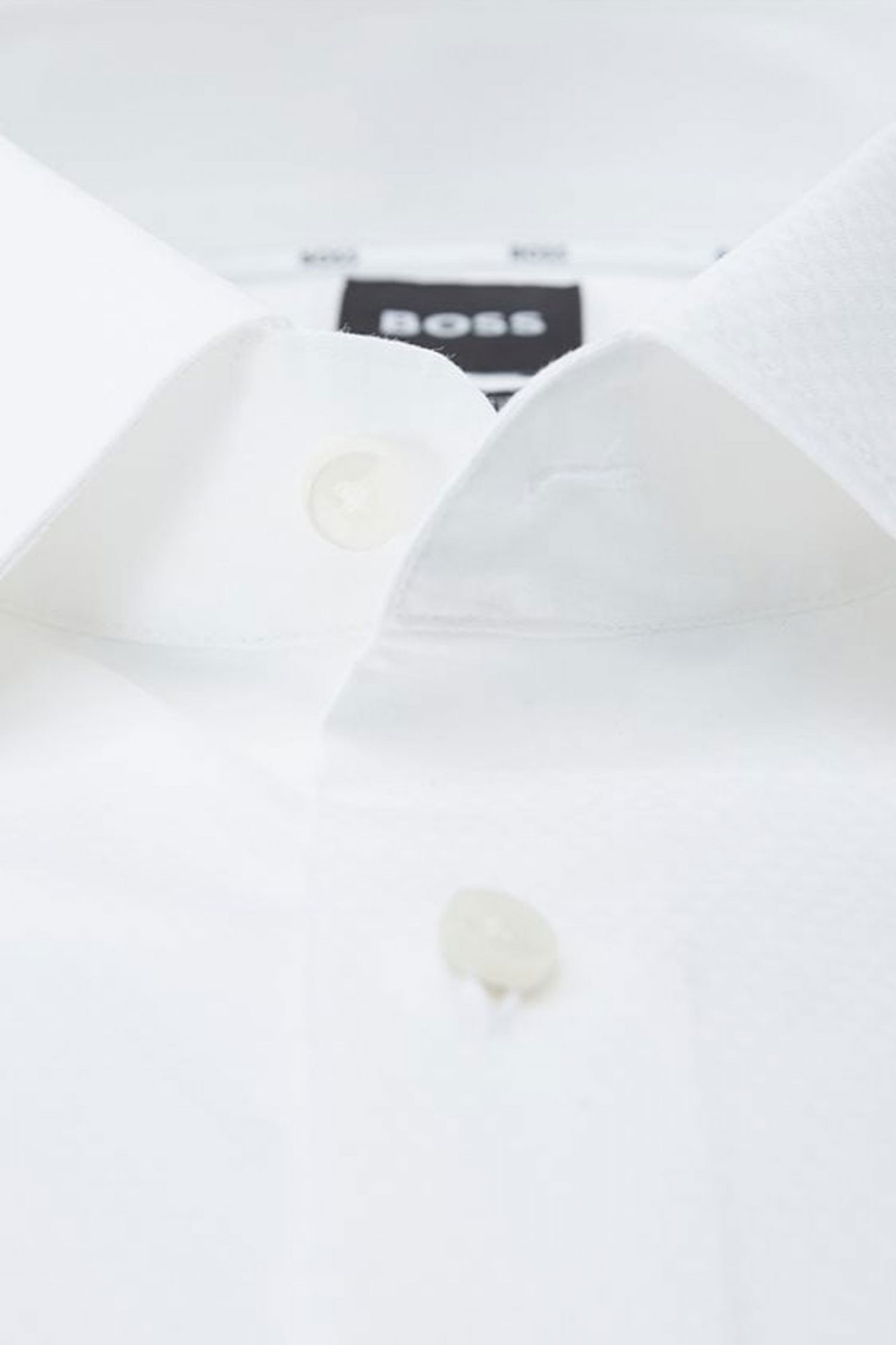 BOSS ΠΟΥΚΑΜΙΣΟ ΜΙΚΡΟΣΧΕΔΙΟ SLIM FIT EASY IRON STRETCH H-HANK-KENT-C1-214 ΛΕΥΚΟ