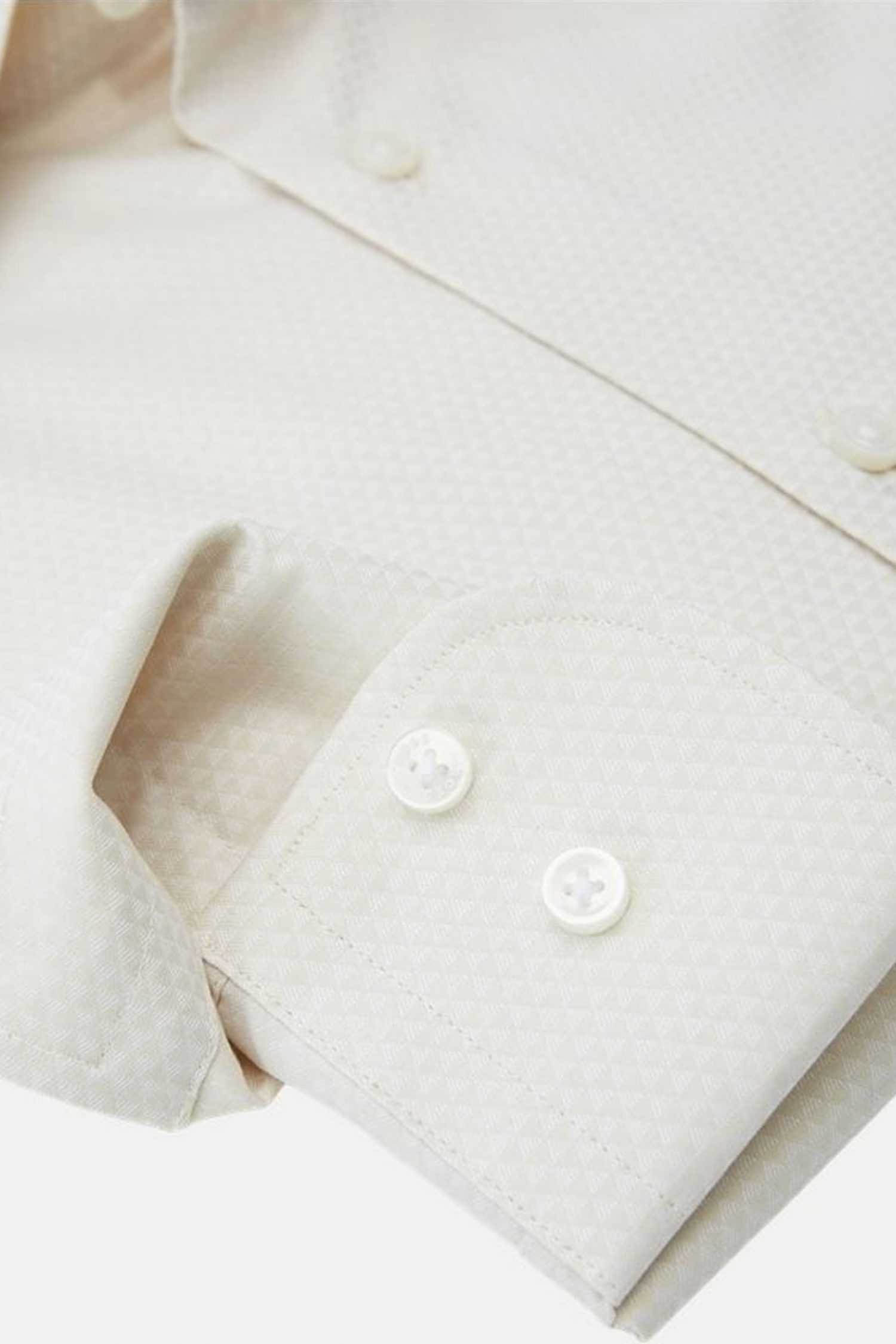 BOSS ΠΟΥΚΑΜΙΣΟ ΜΙΚΡΟΣΧΕΔΙΟ SLIM FIT EASY IRON STRETCH H-HANK-KENT-C1-214 ΕΚΡΟΥ