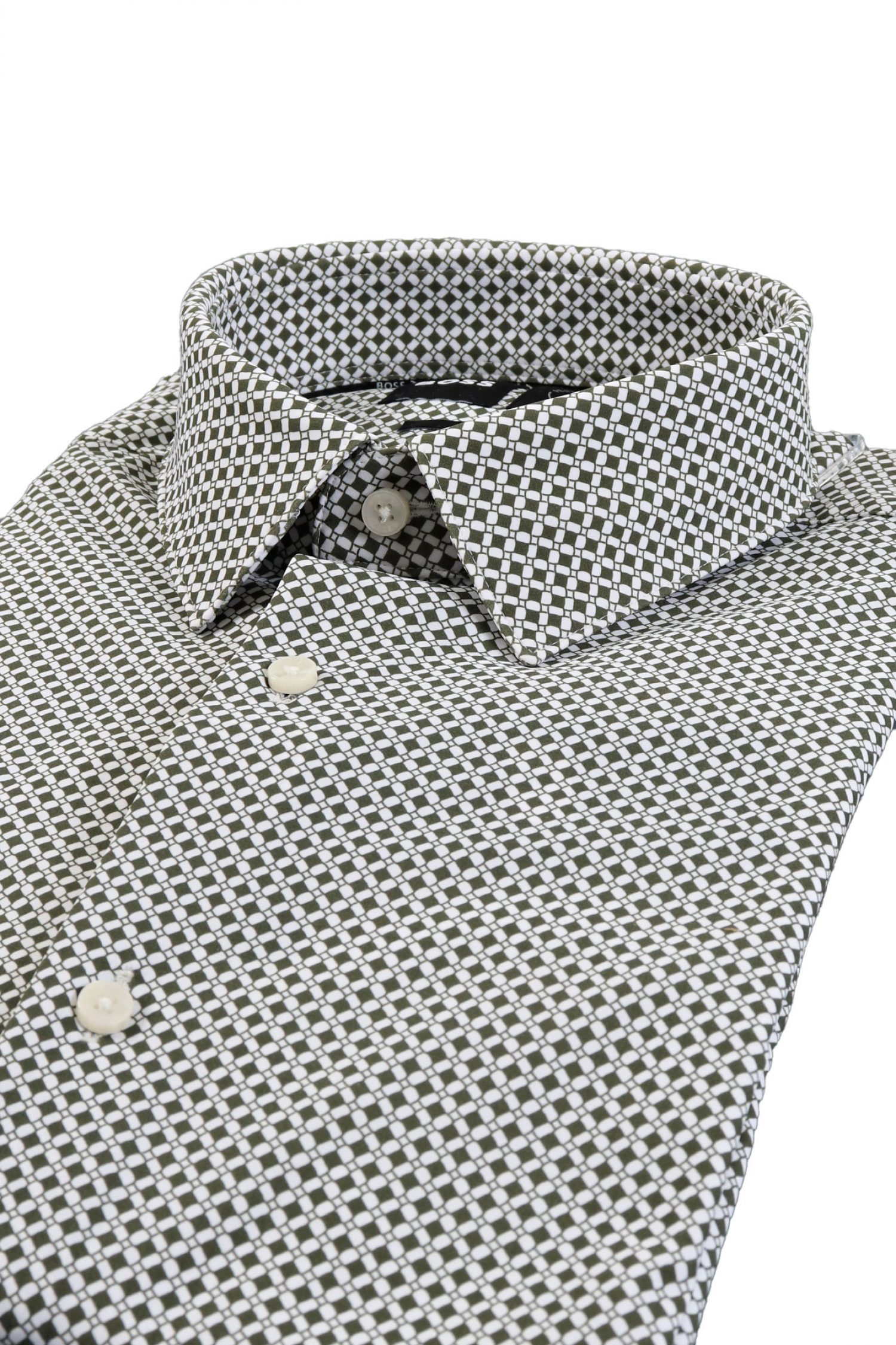 BOSS PERFORMANCE ΠΟΥΚΑΜΙΣΟ ΜΙΚΡΟΣΧΕΔΙΟ SLIM FIT P-HANK-S-KENT-C1-222 ΛΕΥΚΟ-ΧΑΚΙ φωτογραφία