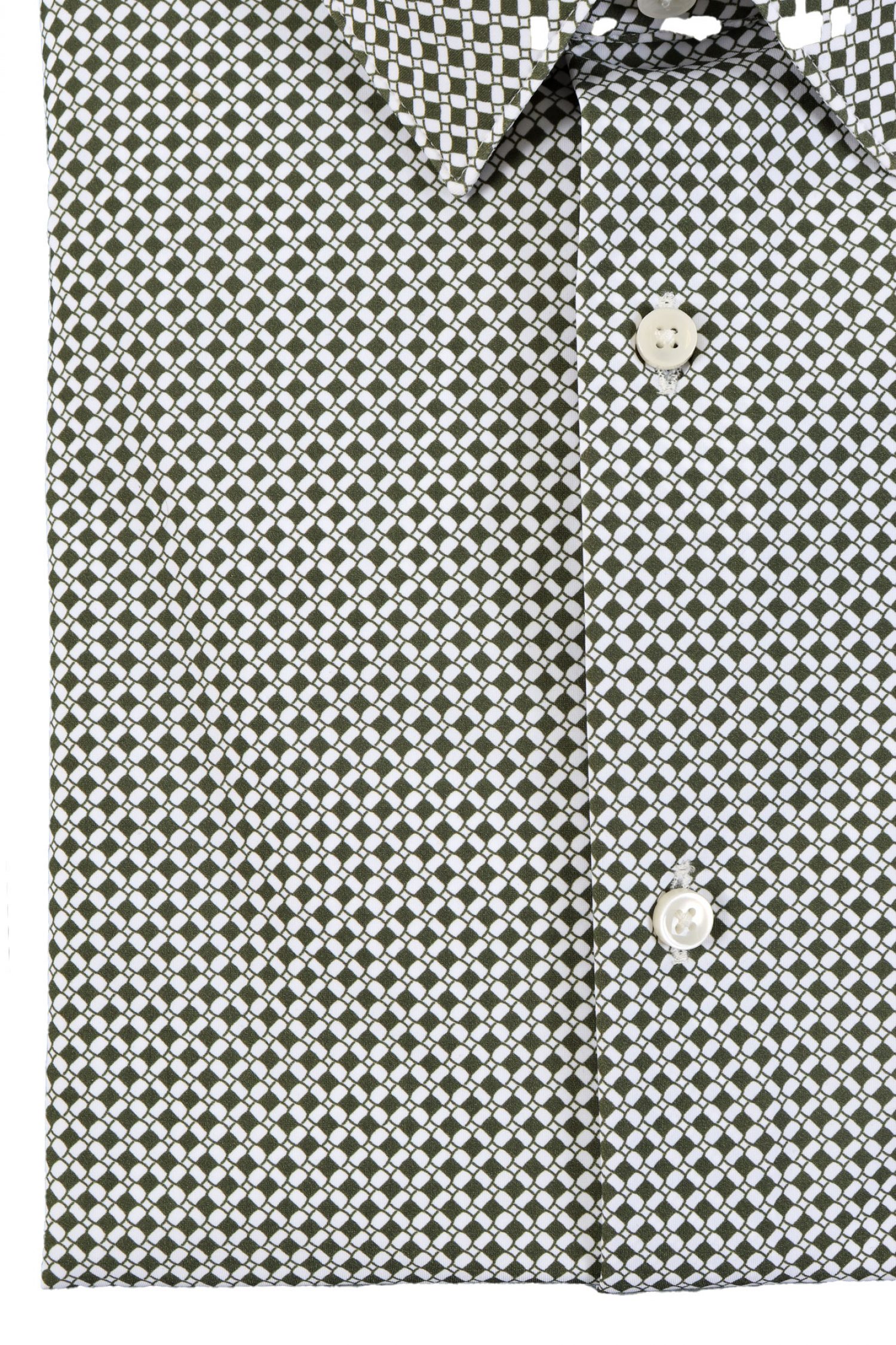 BOSS PERFORMANCE ΠΟΥΚΑΜΙΣΟ ΜΙΚΡΟΣΧΕΔΙΟ SLIM FIT P-HANK-S-KENT-C1-222 ΛΕΥΚΟ-ΧΑΚΙ φωτογραφία