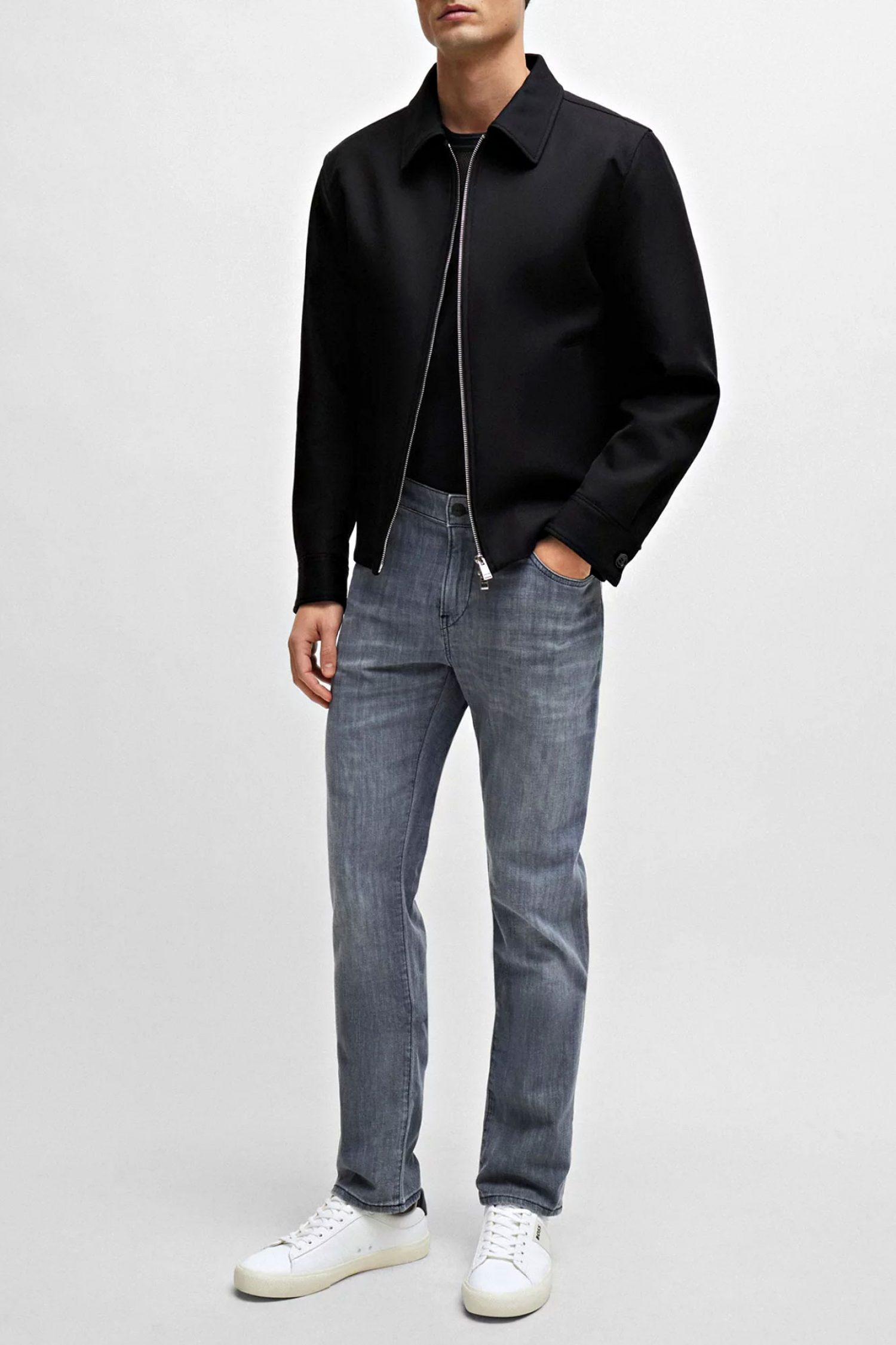 BOSS ΠΑΝΤΕΛΟΝΙ JEANS DELAWARE3-1 SLIM FIT ΓΚΡΙ