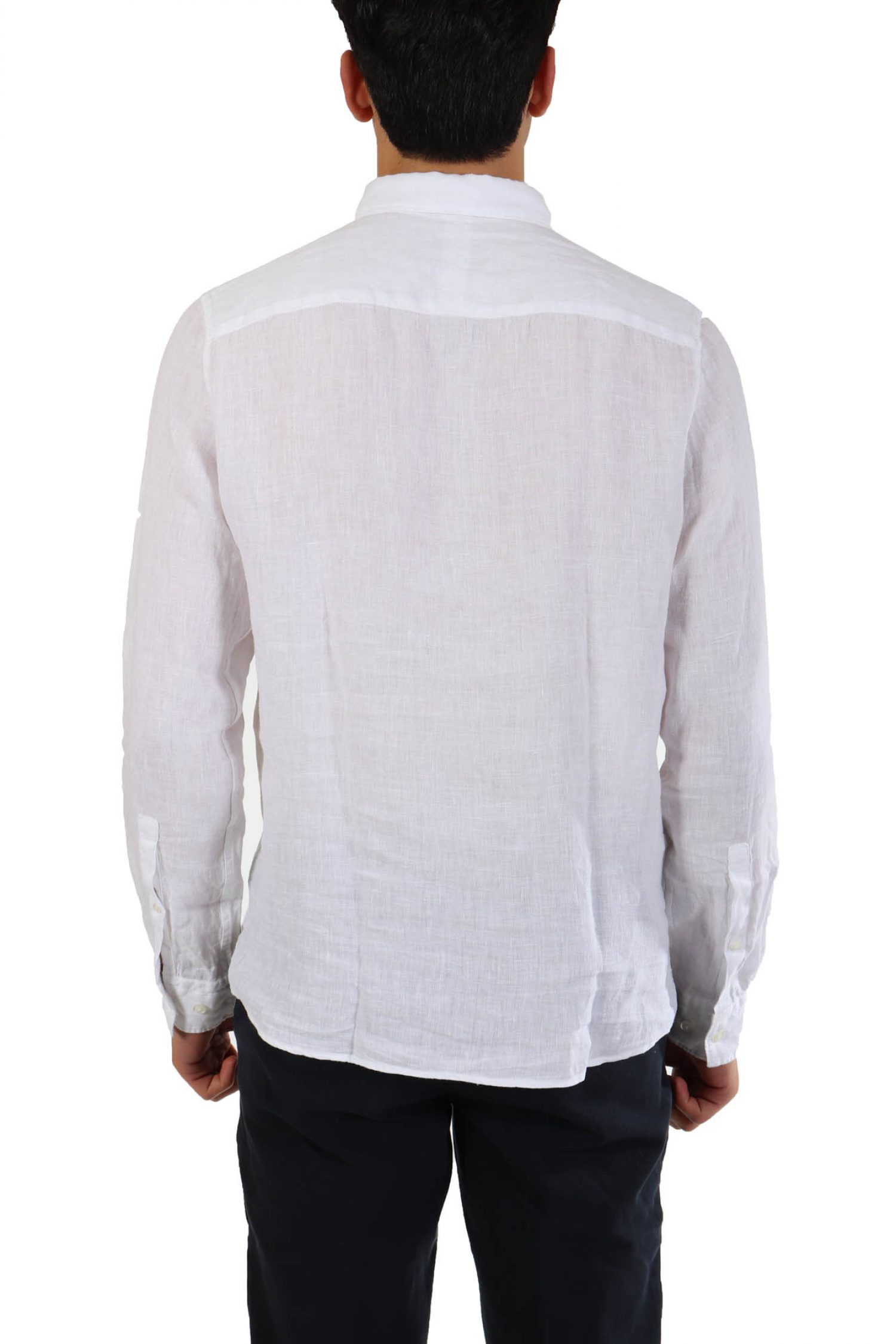 HUGO ΠΟΥΚΑΜΙΣΟ ERMANN STRAIGHT FIT ΛΙΝΟ ΛΕΥΚΟ φωτογραφία