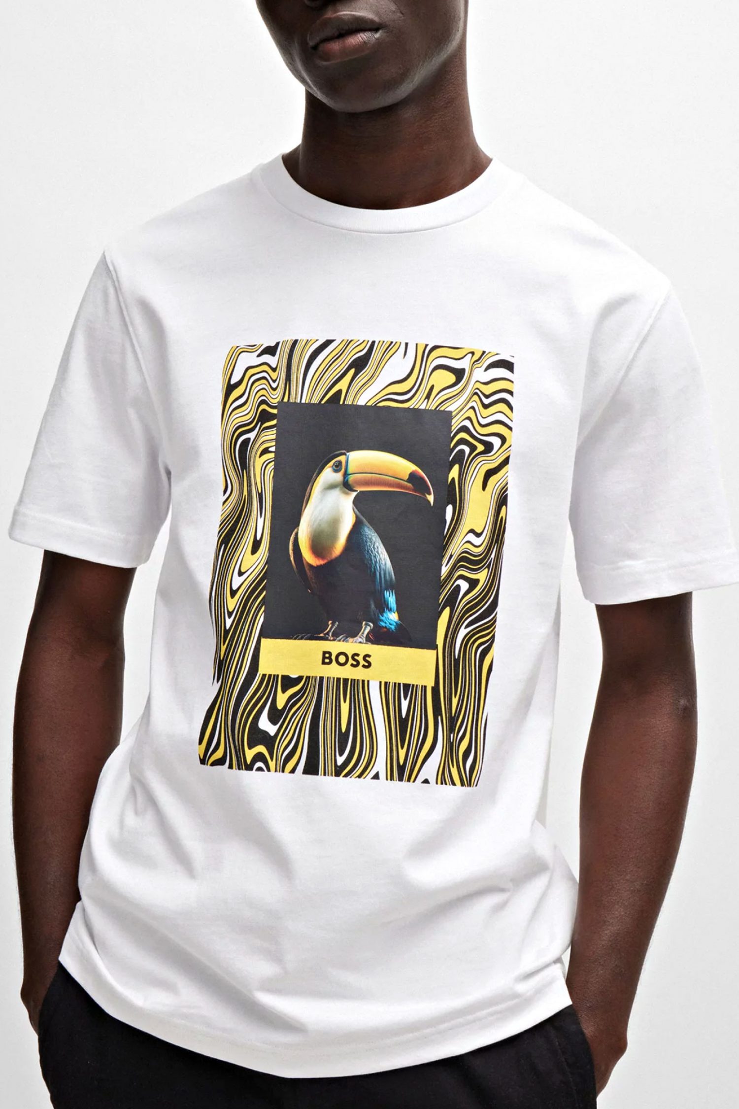 BOSS CASUAL T-SHIRT TE_TUCAN ΛΕΥΚΟ
