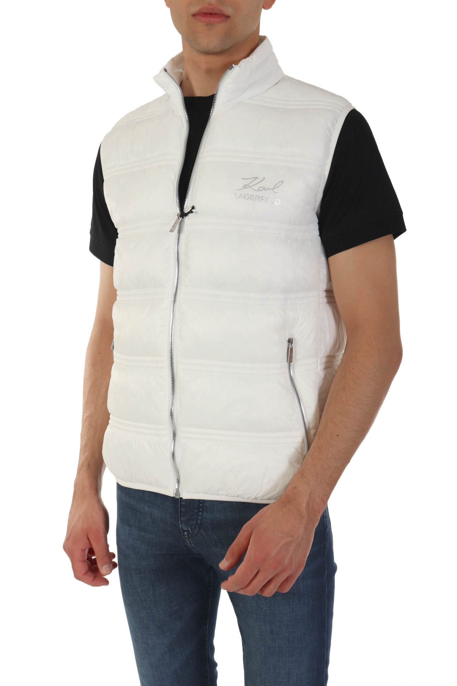 KARL LAGERFELD ΜΠΟΥΦΑΝ ΑΜΑΝΙΚΟ LOGO ΛΕΥΚΟ