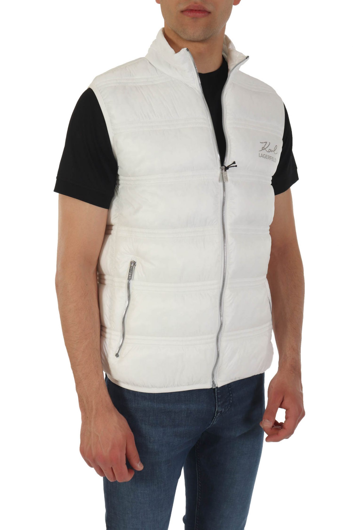 KARL LAGERFELD ΜΠΟΥΦΑΝ ΑΜΑΝΙΚΟ LOGO ΛΕΥΚΟ