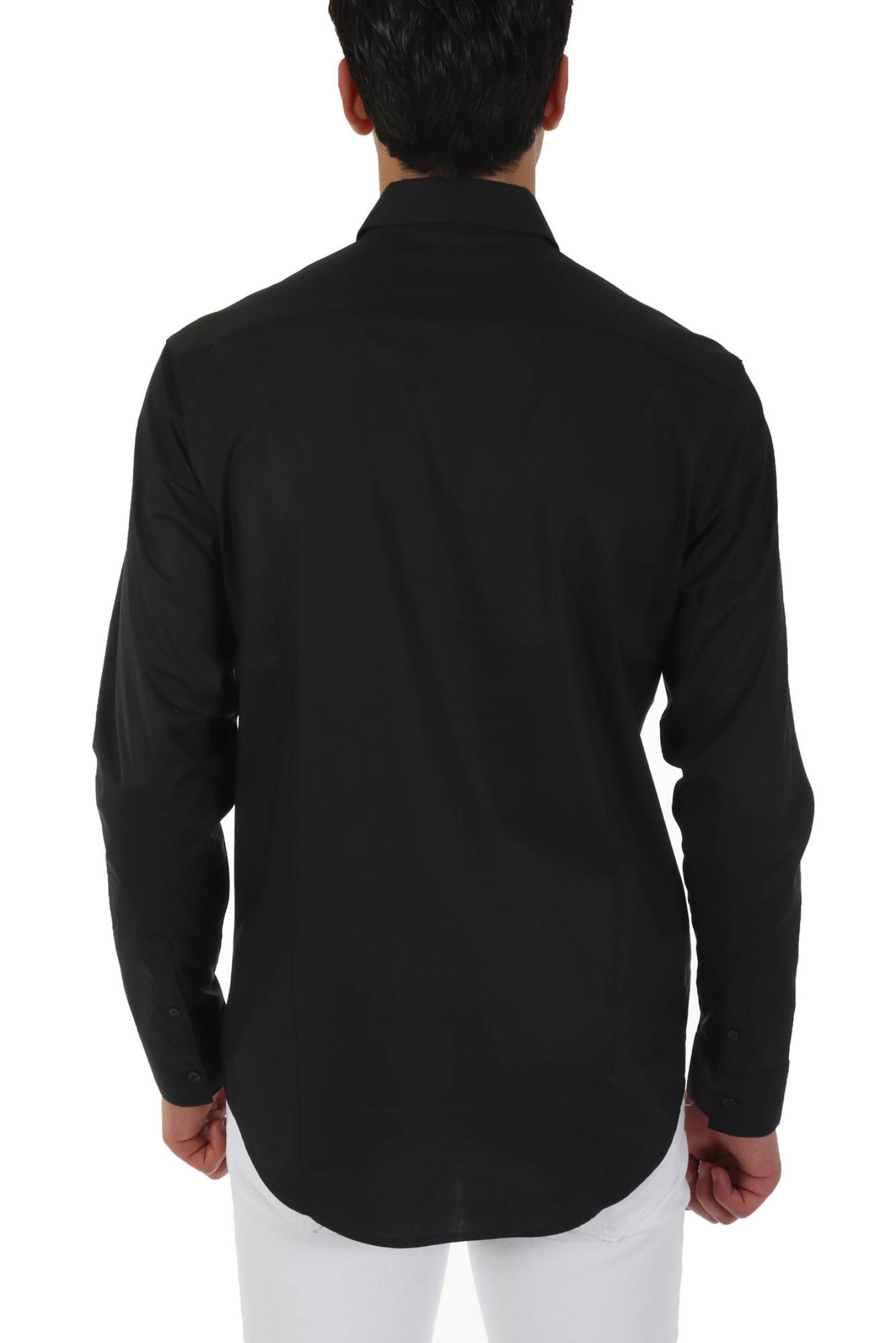 KARL LAGERFELD ΠΟΥΚΑΜΙΣΟ METALLIC LOGO ΜΑΥΡΟ