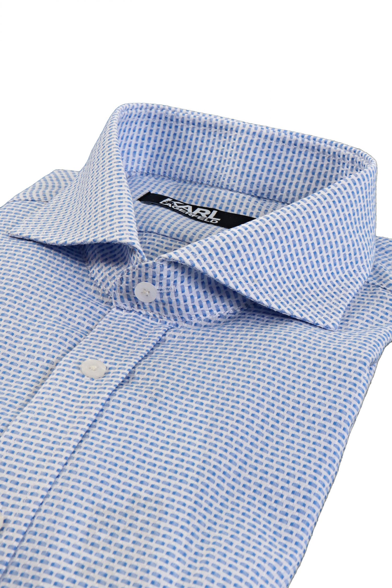 KARL LAGERFELD ΠΟΥΚΑΜΙΣΟ ΜΙΚΡΟΣΧΕΔΙΟ MODERN FIT ΣΙΕΛ φωτογραφία