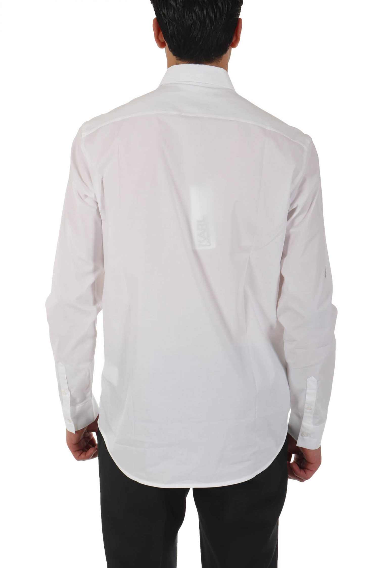 KARL LAGERFELD ΠΟΥΚΑΜΙΣΟ METALLIC LOGO ΛΕΥΚΟ