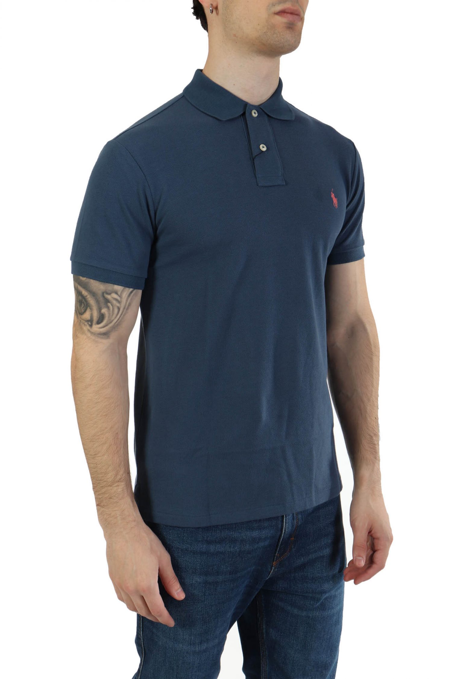 RALPH LAUREN POLO SLIM FIT LOGO ΡΑΦ ΜΠΛΕ φωτογραφία