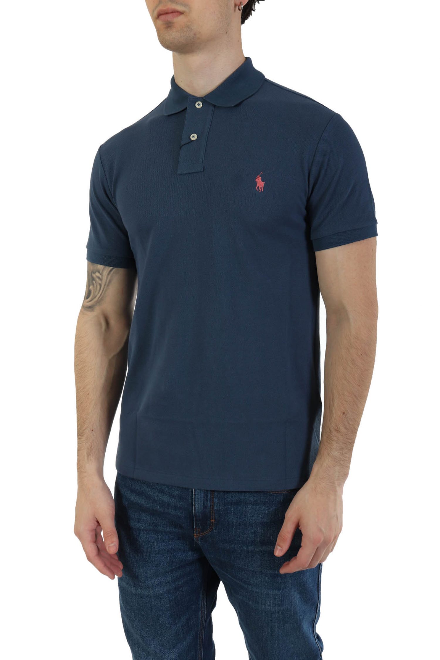 RALPH LAUREN POLO SLIM FIT LOGO ΡΑΦ ΜΠΛΕ φωτογραφία