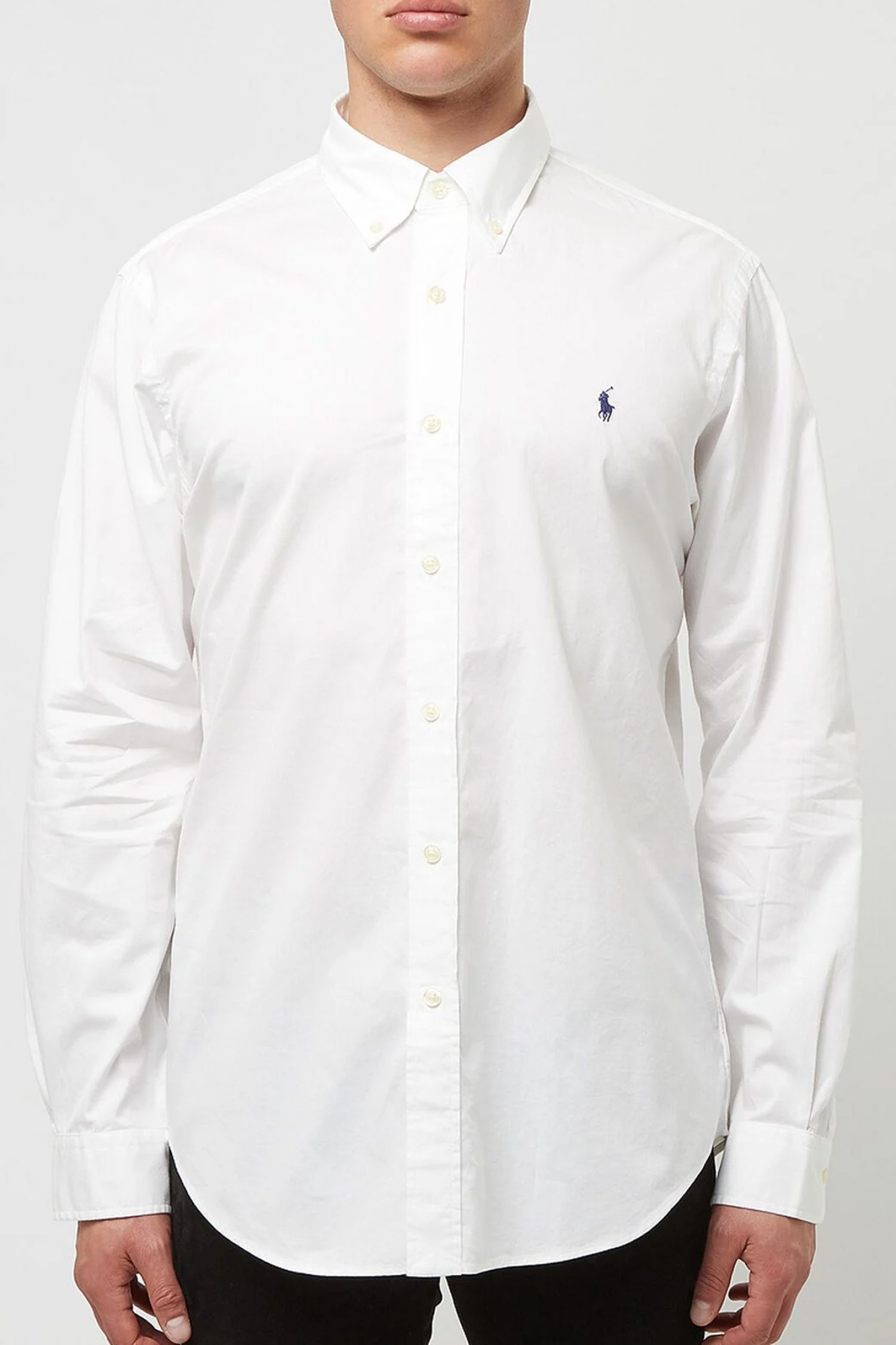 RALPH LAUREN ΠΟΥΚΑΜΙΣΟ BUTTON DOWN CUSTOM FIT FEATHER WEIGHT TWILL ΛΕΥΚΟ