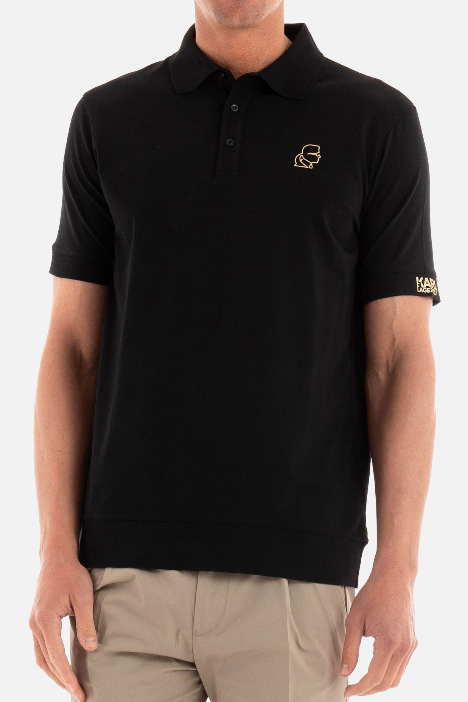 KARL LAGERFELD POLO GOLD LOGO ΜΑΥΡΟ φωτογραφία