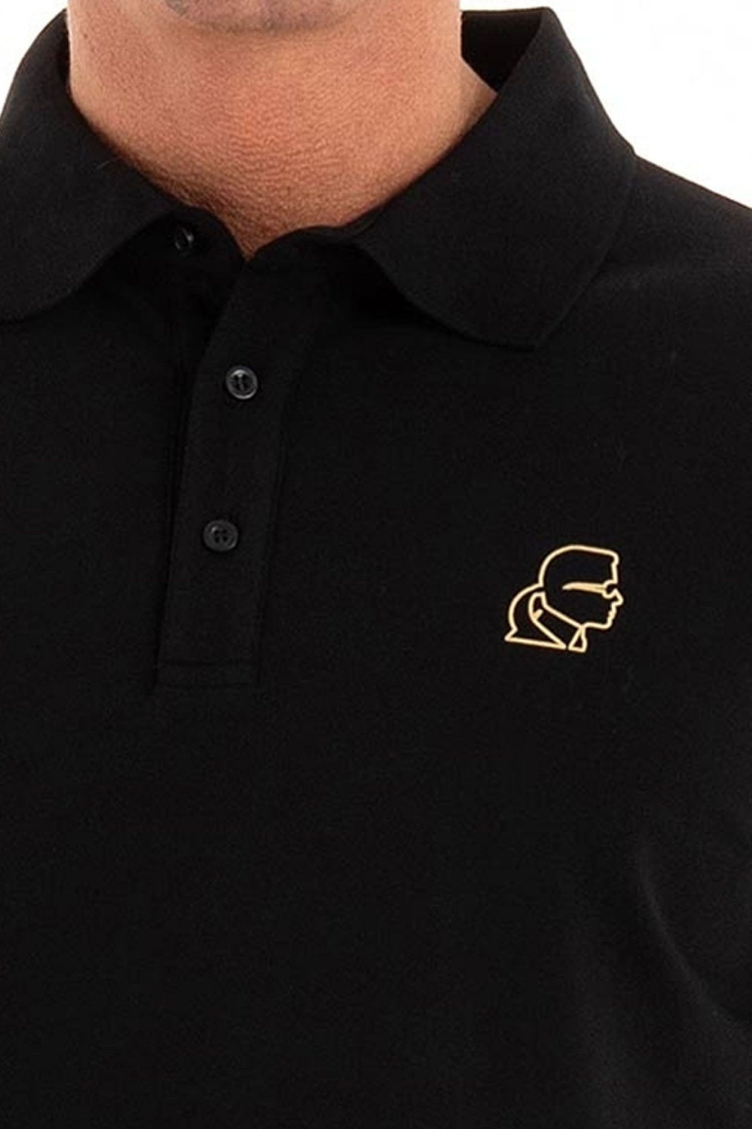 KARL LAGERFELD POLO GOLD LOGO ΜΑΥΡΟ φωτογραφία