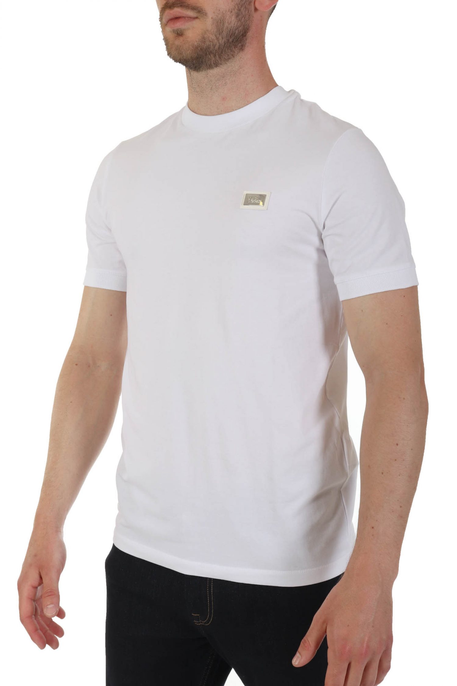 KARL LAGERFELD T-SHIRT METALLIC LOGO ΛΕΥΚΟ φωτογραφία