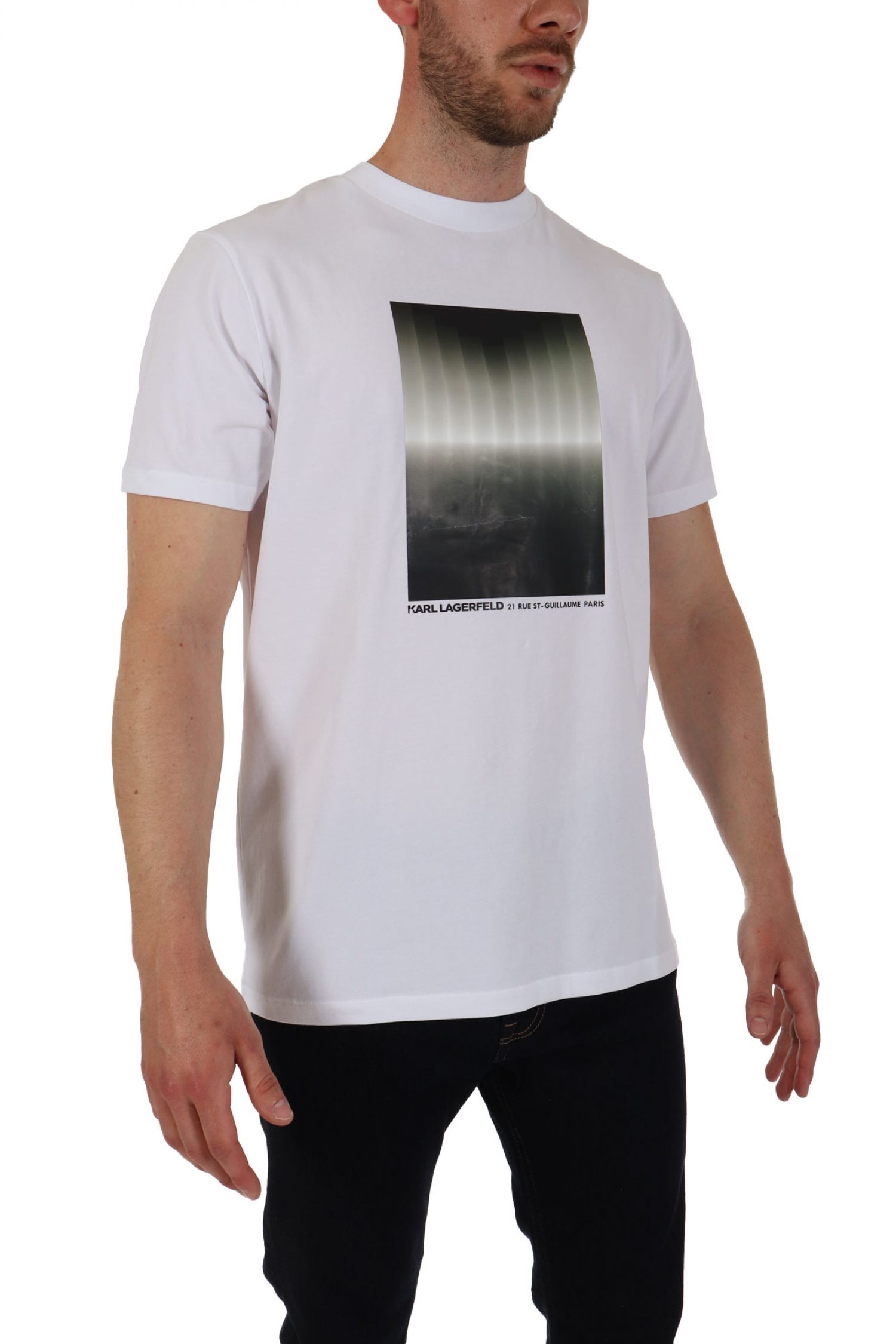 KARL LAGERFELD T-SHIRT LOGO ΛΕΥΚΟ φωτογραφία