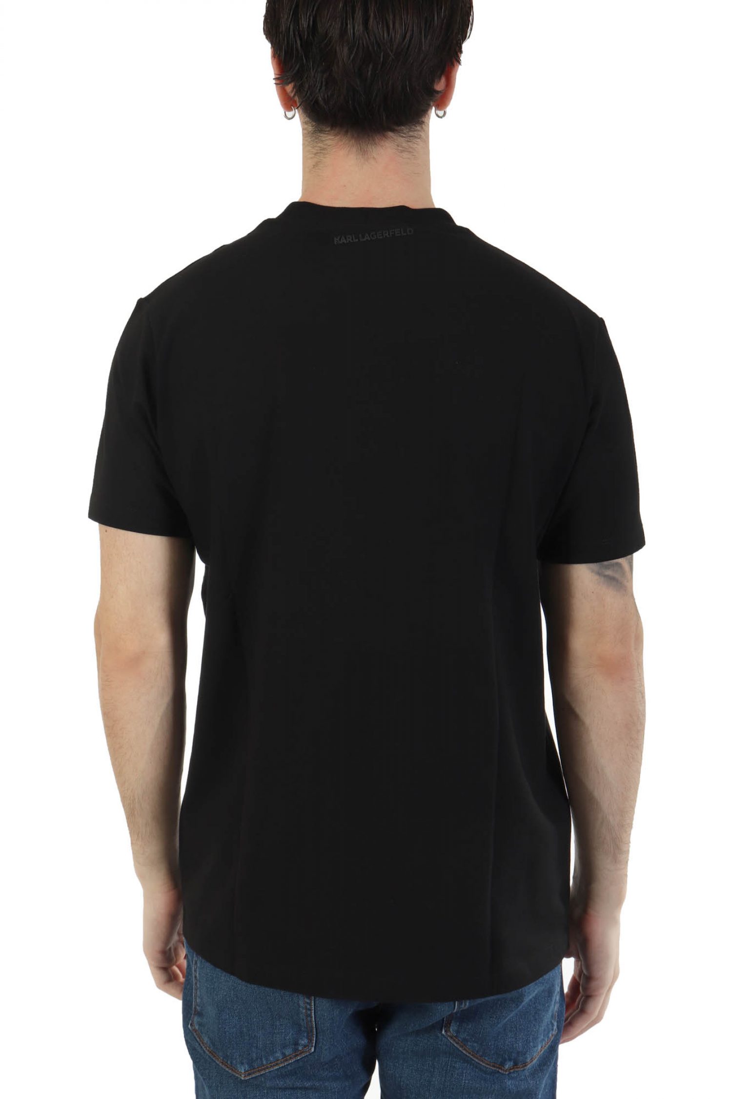 KARL LAGERFELD T-SHIRT CREWNECK LOGO ΜΑΥΡΟ φωτογραφία