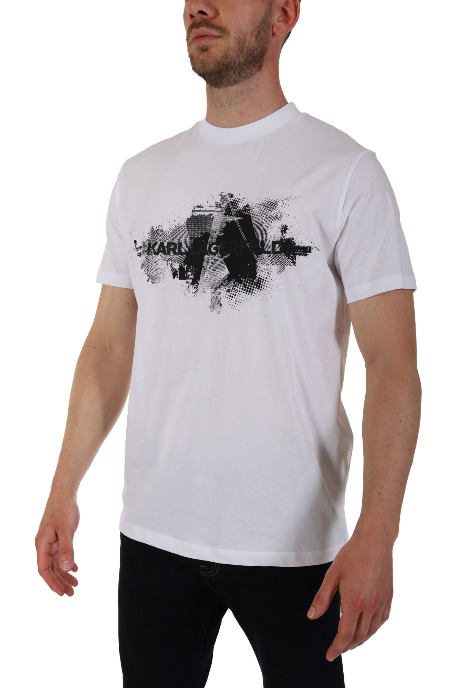 KARL LAGERFELD Τ-SHIRT CREW NECK LOGO ΛΕΥΚΟ φωτογραφία