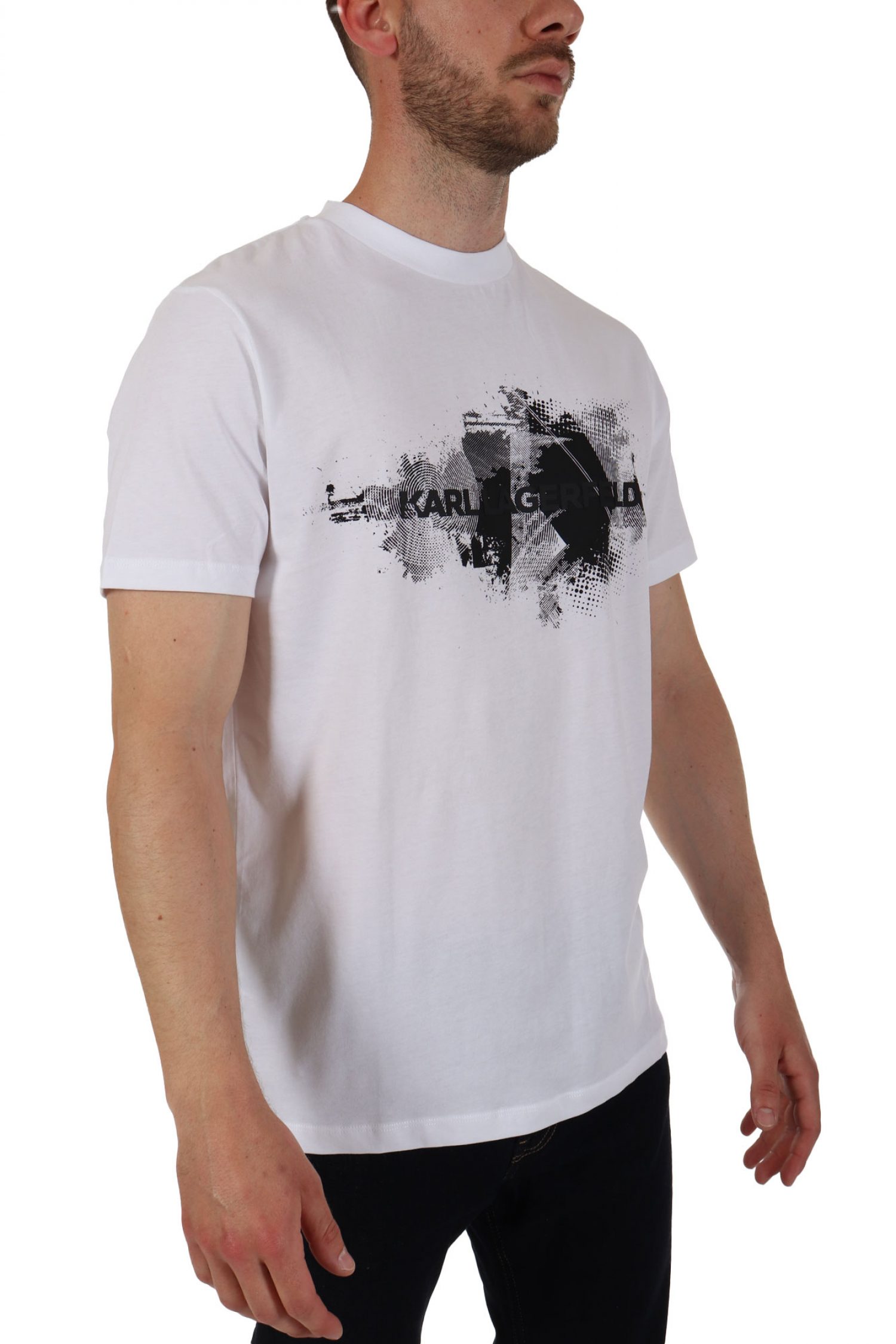 KARL LAGERFELD Τ-SHIRT CREW NECK LOGO ΛΕΥΚΟ φωτογραφία