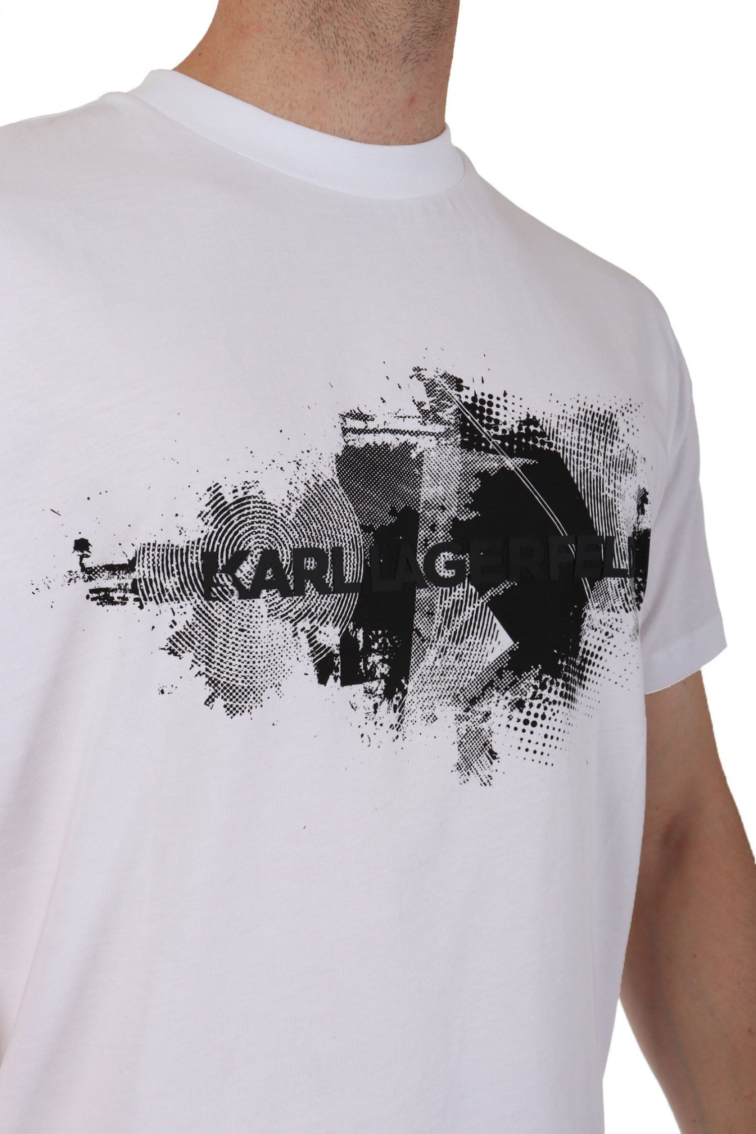 KARL LAGERFELD Τ-SHIRT CREW NECK LOGO ΛΕΥΚΟ φωτογραφία