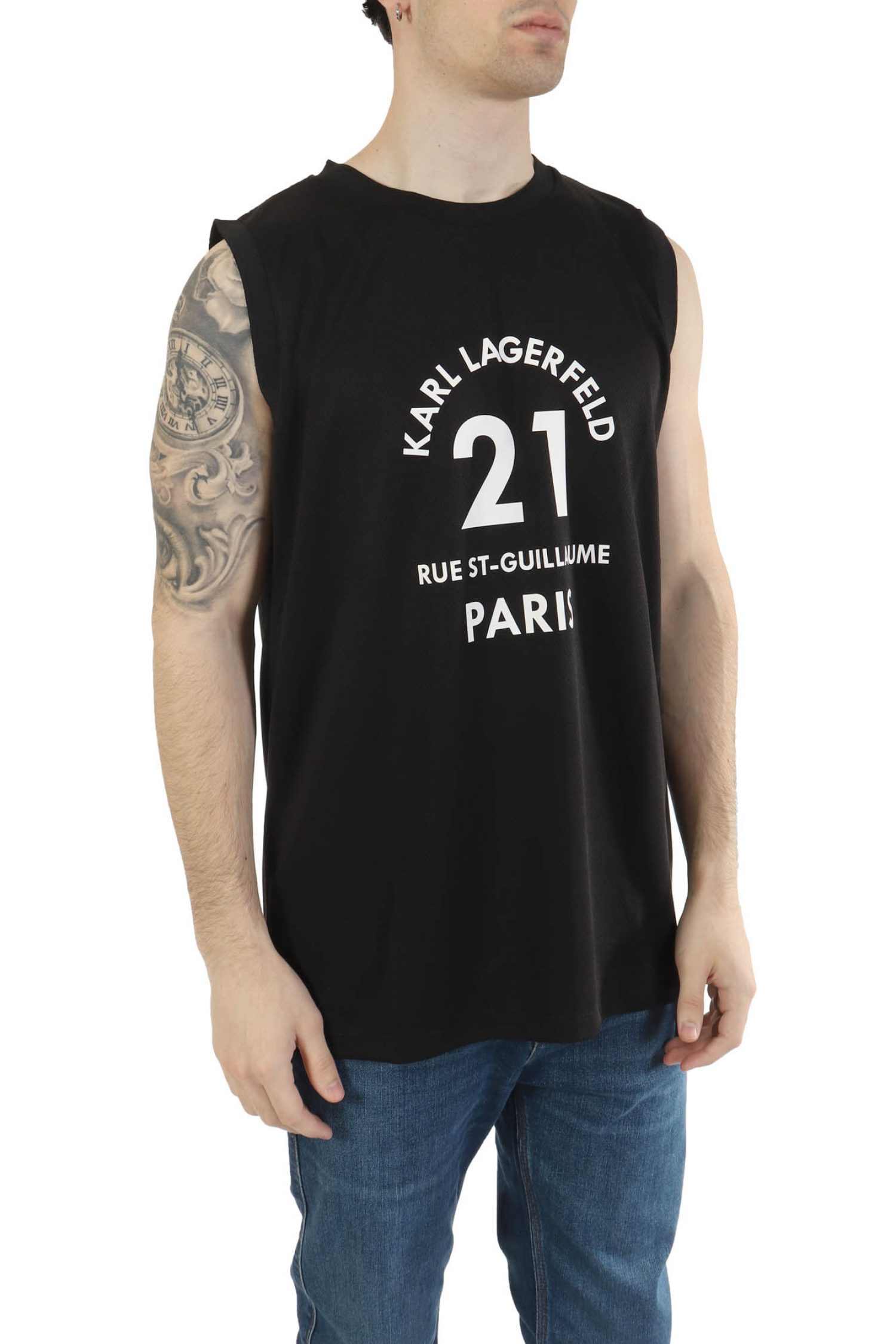 KARL LAGERFELD TANK TOP LOGO ΜΑΥΡΟ φωτογραφία