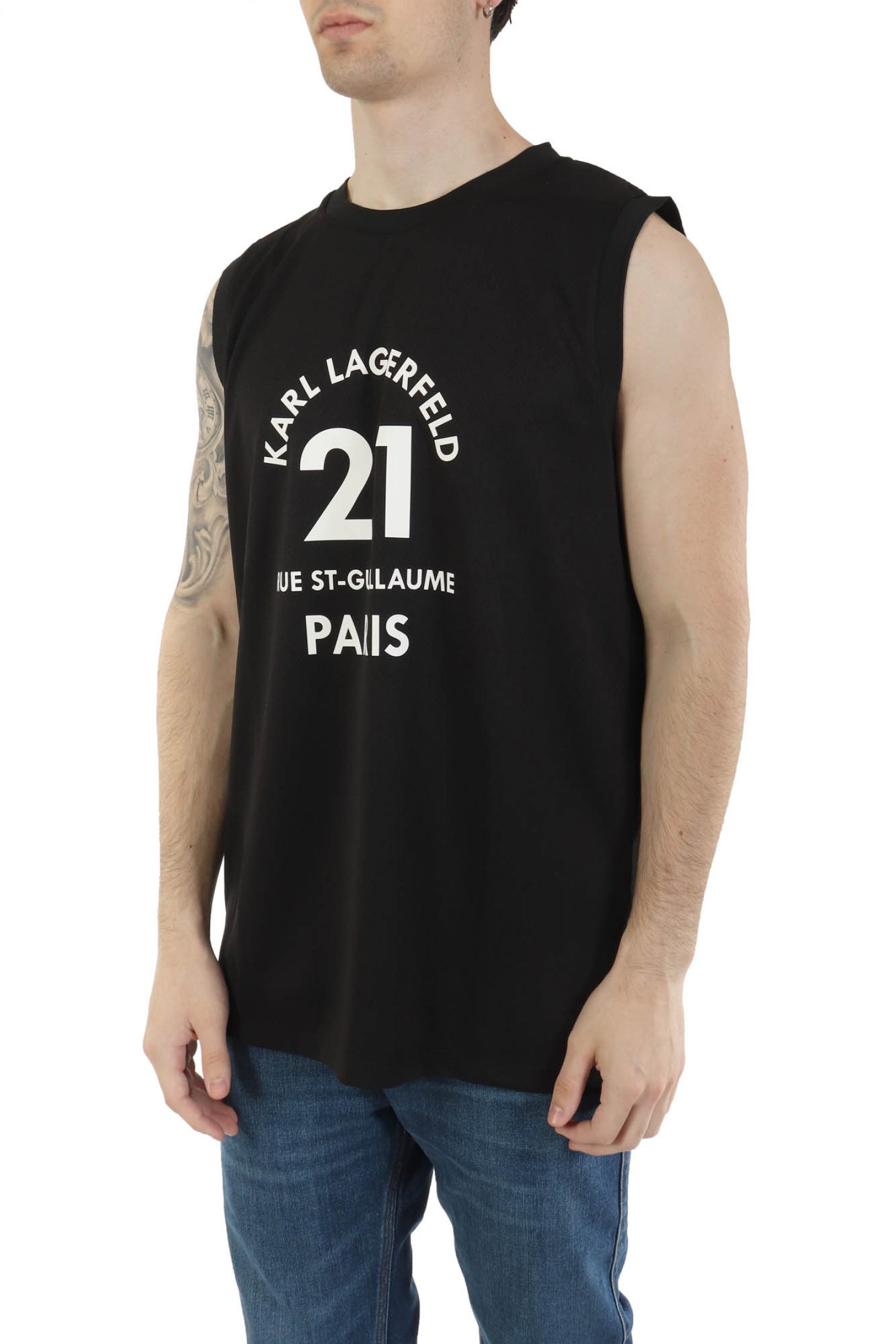 KARL LAGERFELD TANK TOP LOGO ΜΑΥΡΟ φωτογραφία