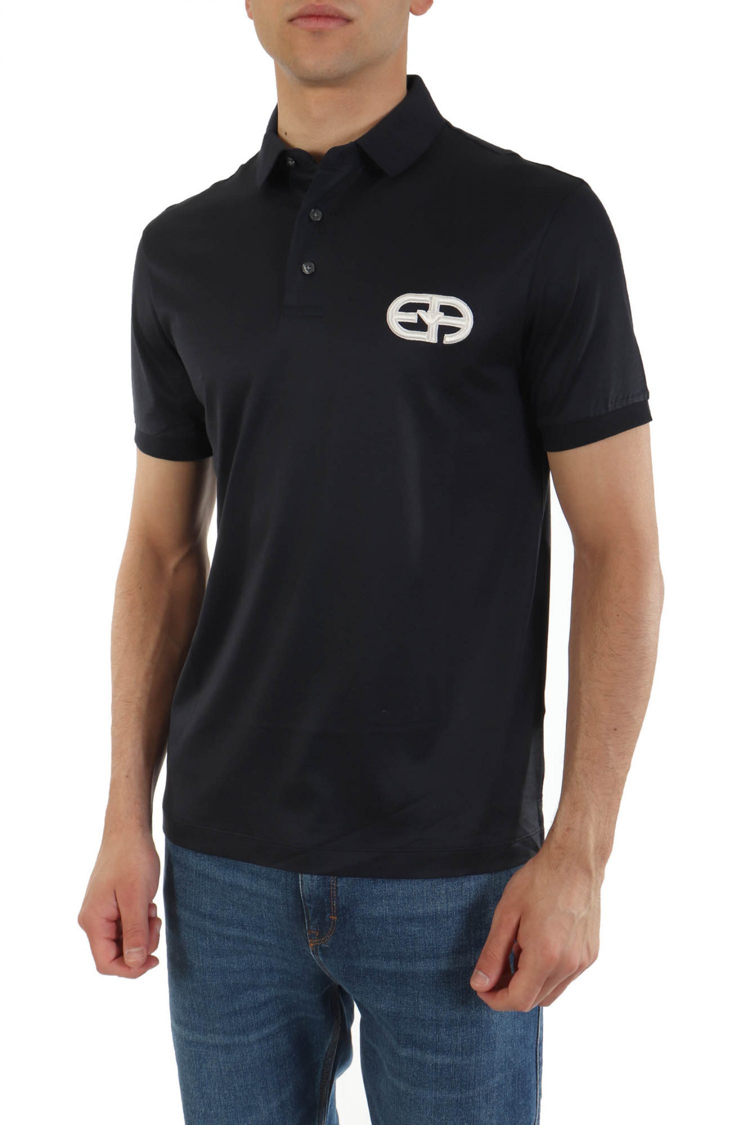 EMPORIO ARMANI POLO LOGO ΜΠΛΕ