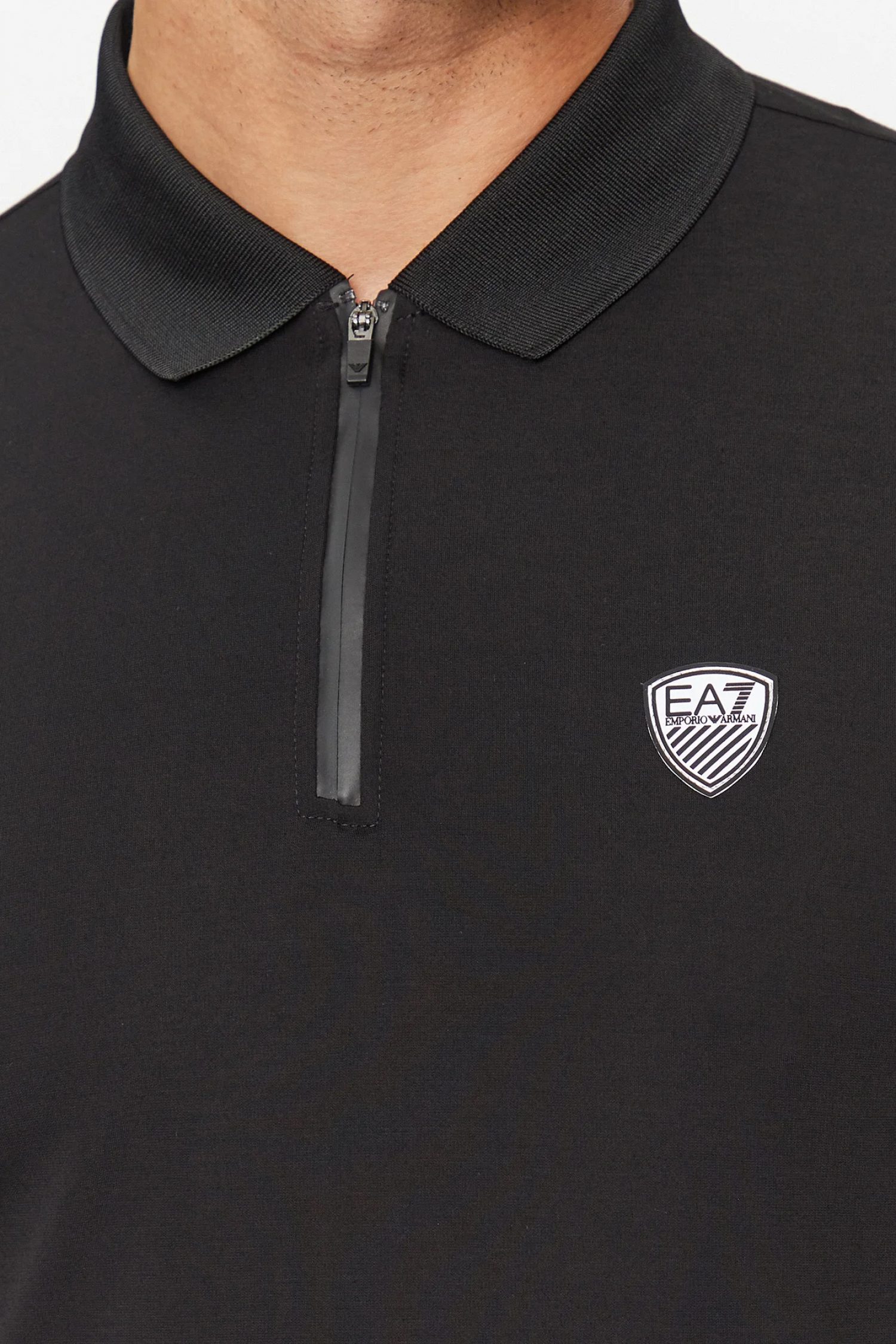 ARMANI 7 POLO HALFZIP LOGO ΜΑΥΡΟ φωτογραφία