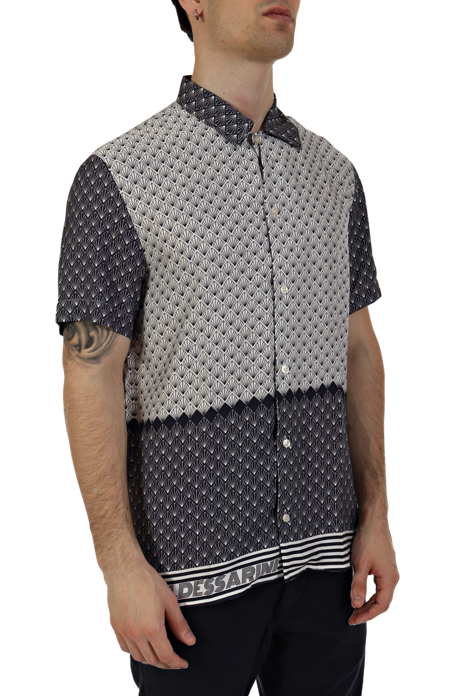 BALDESSARINI ΠΟΥΚΑΜΙΣΟ ΜΙΚΡΟΣΧΕΔΙΟ DEEP WELL MUSTER ΛΕΥΚΟ-ΜΠΛΕ