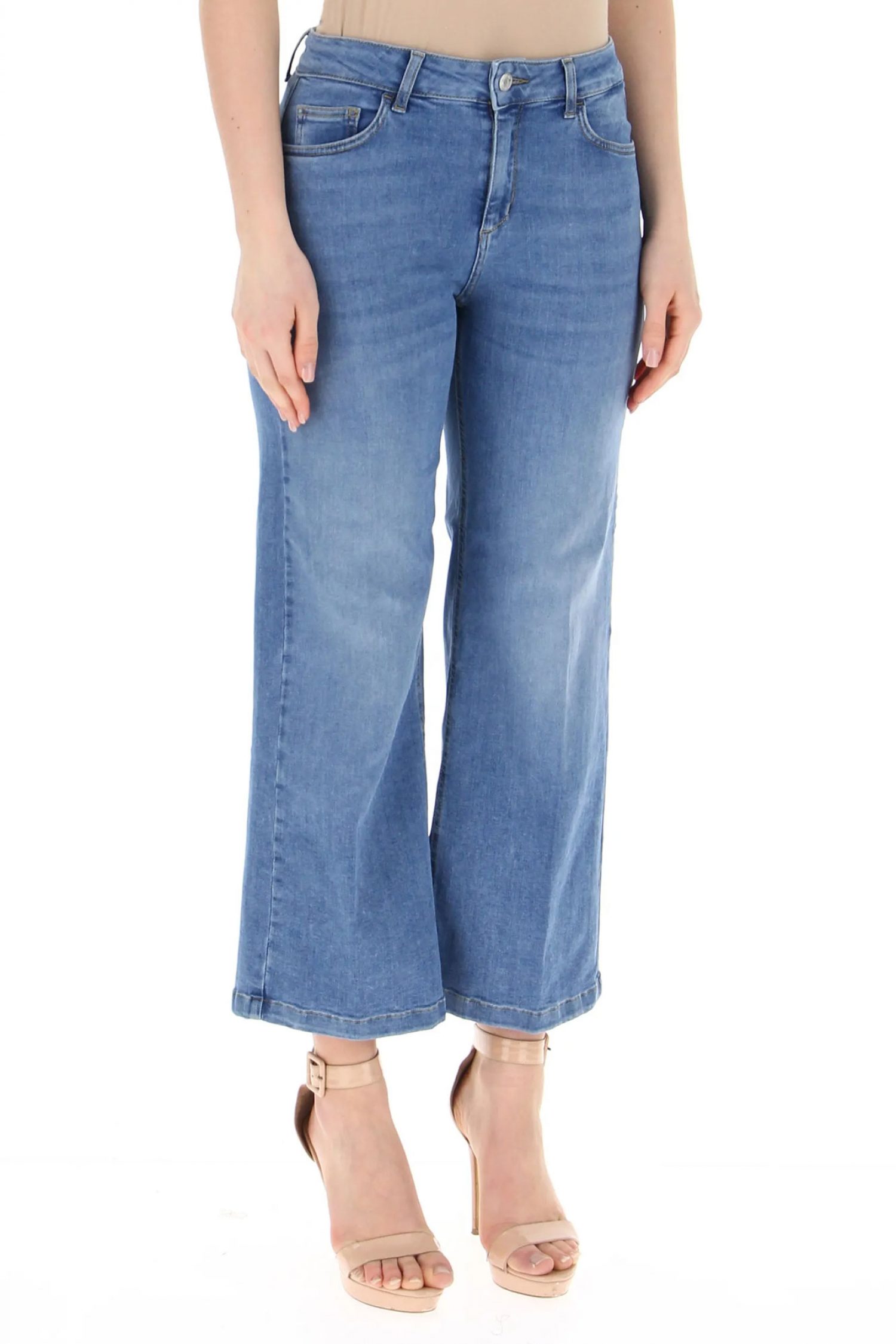 LIU JO ΠΑΝΤΕΛΟΝΙ CROPPED FLARED JEANS ΜΠΛΕ