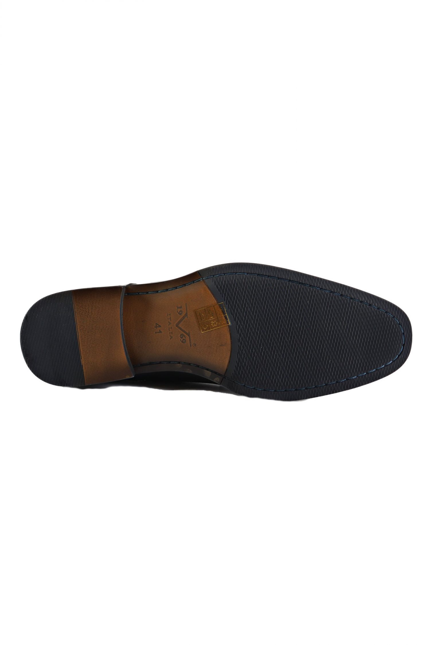 V 19.69 ΠΑΠΟΥΤΣΙ ΔΕΤΟ WAXED LEATHER EMBOSSED ΜΑΥΡΟ