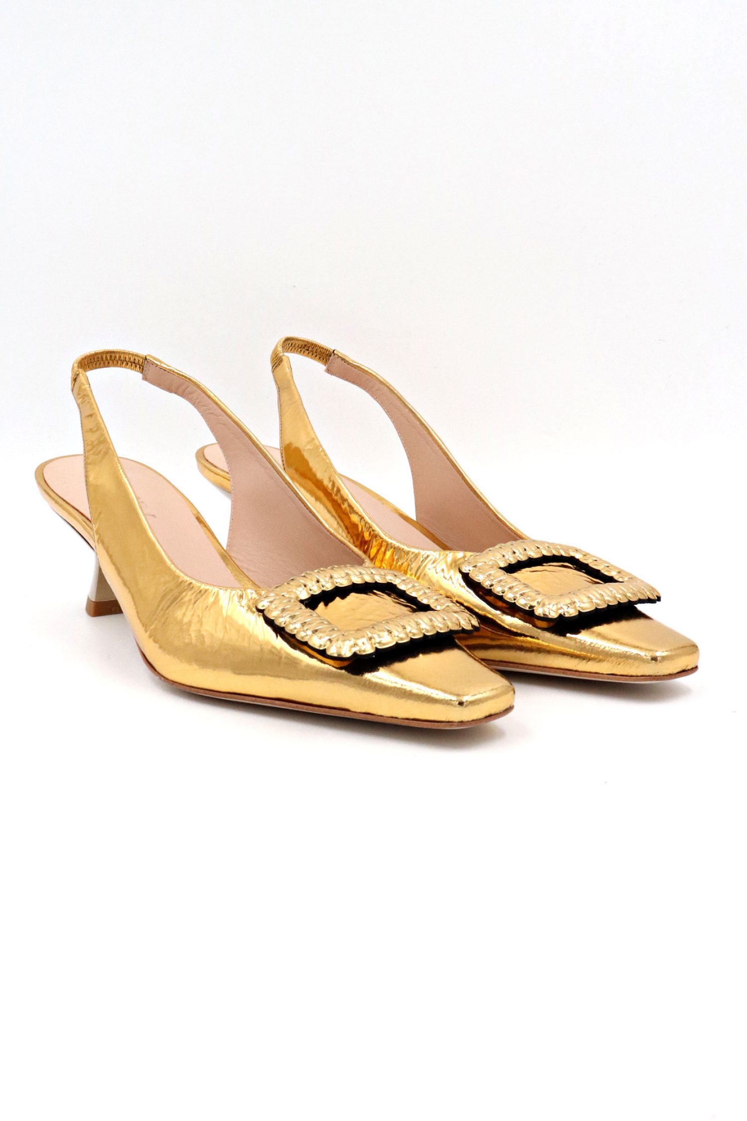 ZINDA ΠΑΠΟΥΤΣΙΑ MULES ΑΓΚΡΑΦΑ ΜΕΤΑΛΛΙΚO ΧΡΥΣΟ