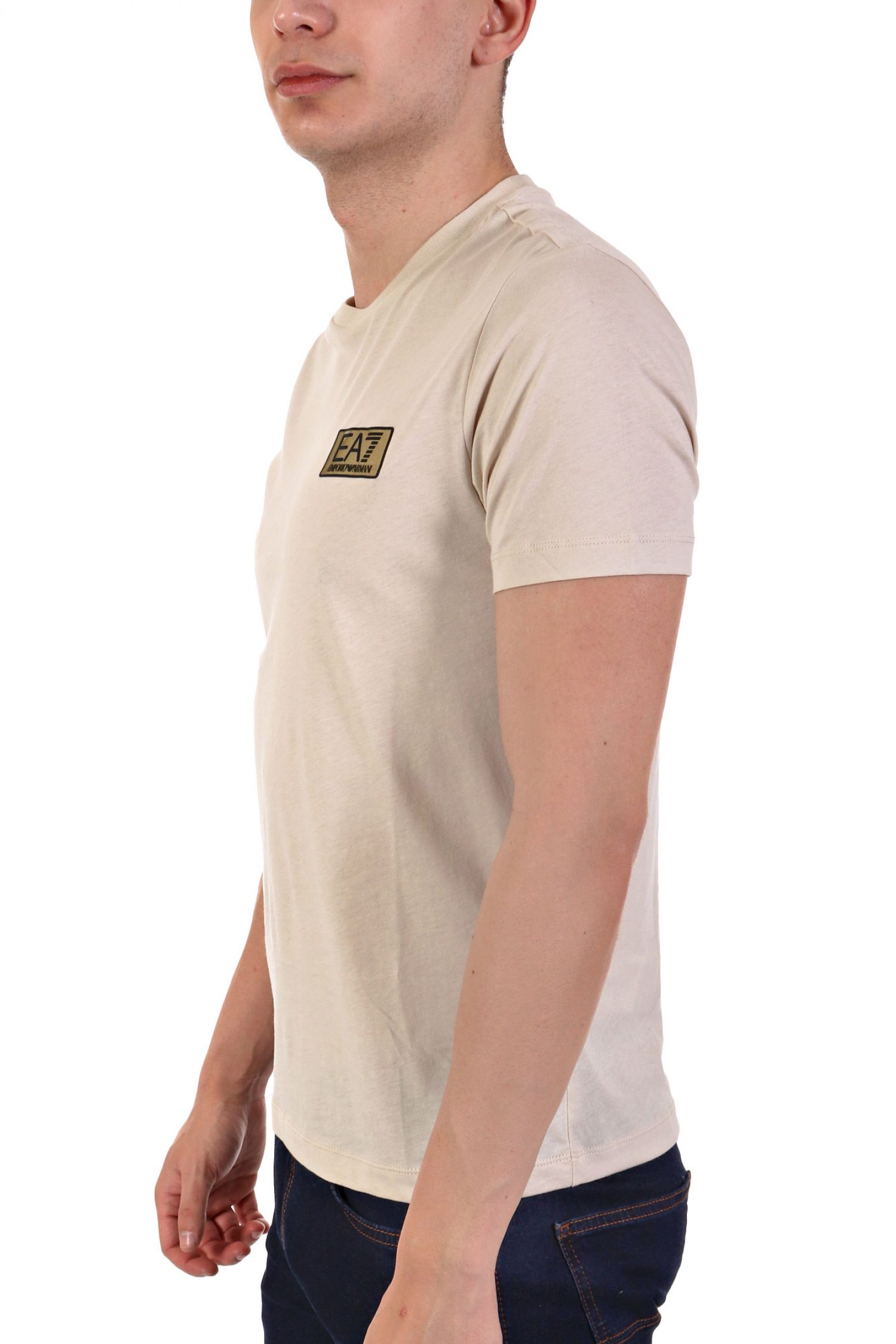 ARMANI 7 T-SHIRT GOLD LOGO ΜΠΕΖ