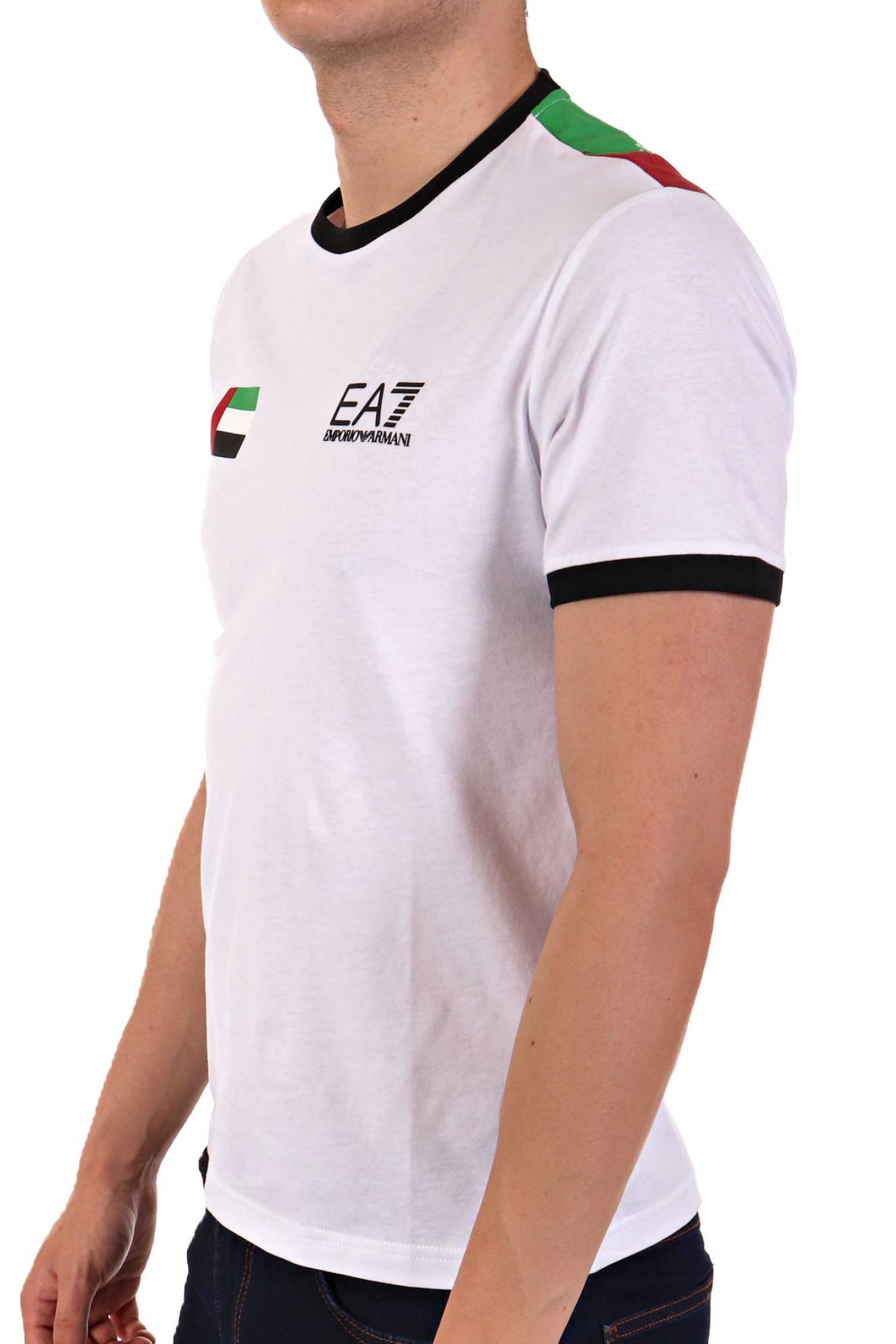 ARMANI 7 T-SHIRT LOGO UAE FLAG ΛΕΥΚΟ-ΠΡΑΣΙΝΟ