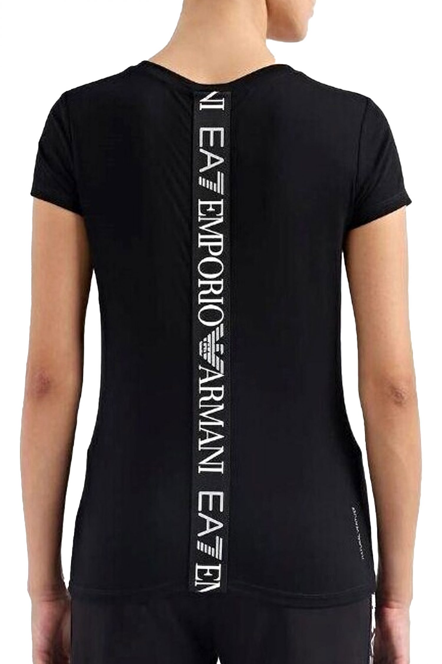 ARMANI 7 T-SHIRT LOGO ΛΕΠΤΟΜΕΡΕΙΑ ΠΛΑΤΗ ΜΑΥΡΟ φωτογραφία