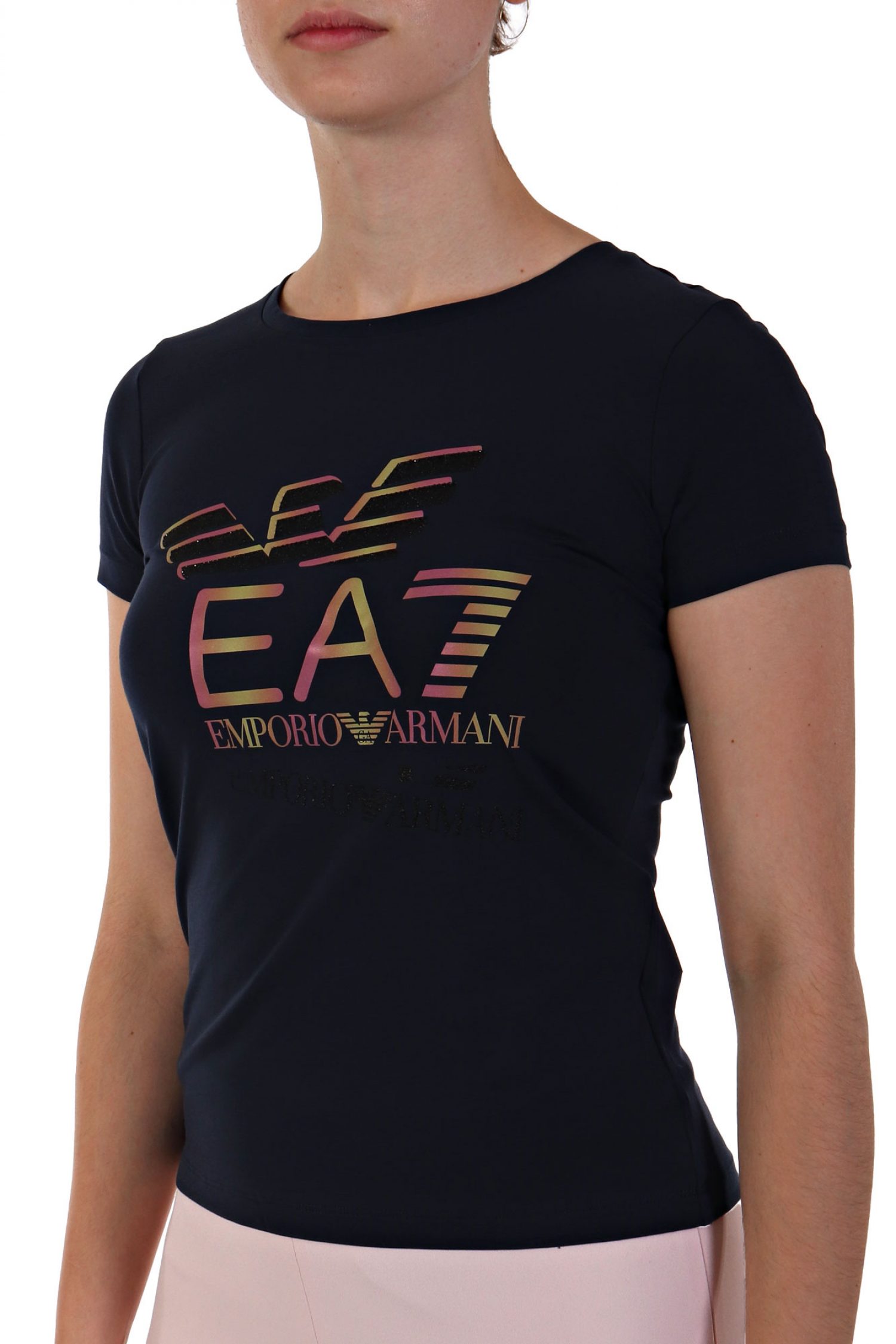 ARMANI 7 T-SHIRT LOGO ΜΠΛΕ φωτογραφία