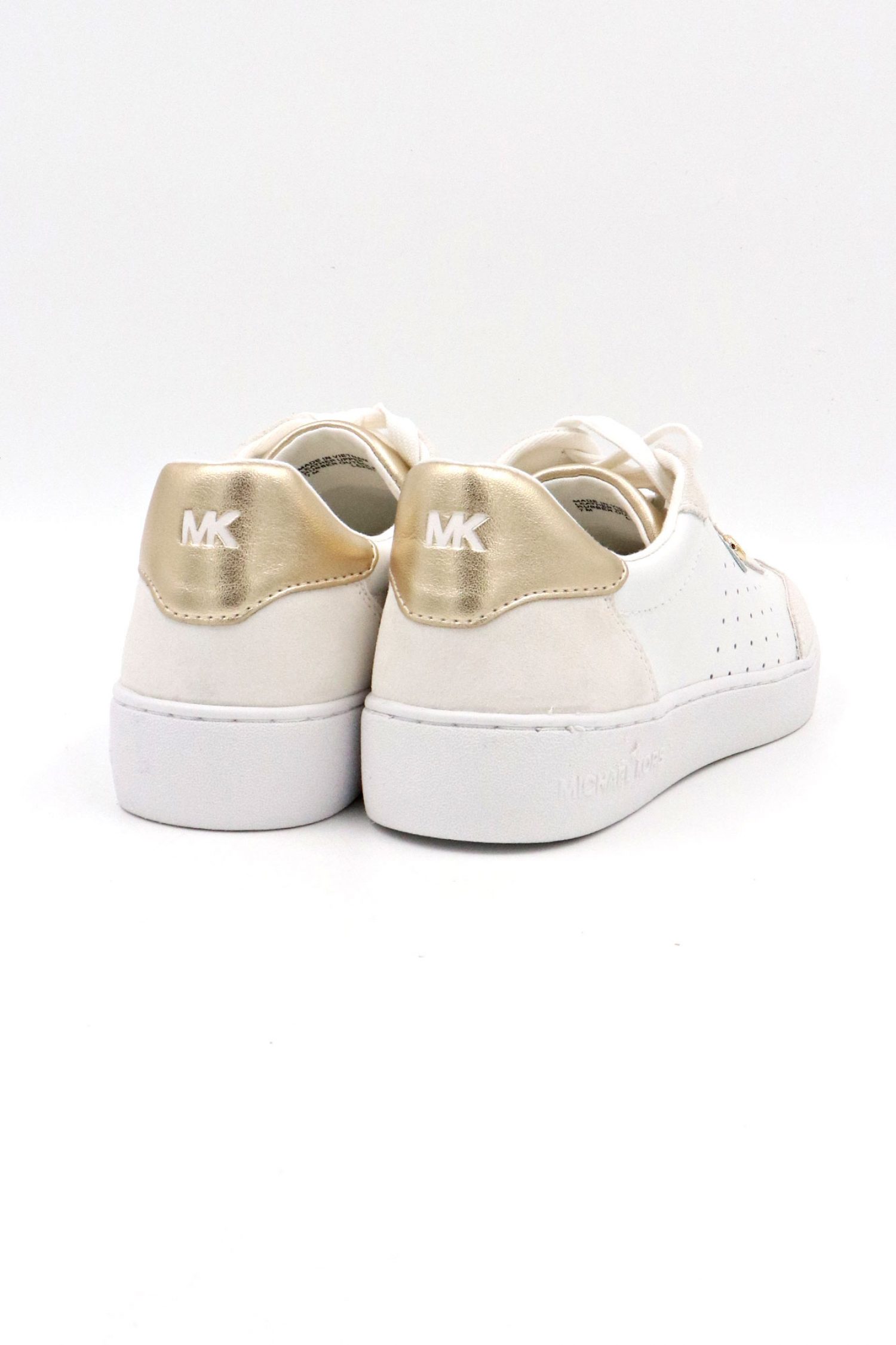 MICHAEL KORS ΠΑΠΟΥΤΣΙΑ SNEAKERS SCOTTY LACE UP LOGO ΧΡΥΣΟ/ΛΕΥΚΟ