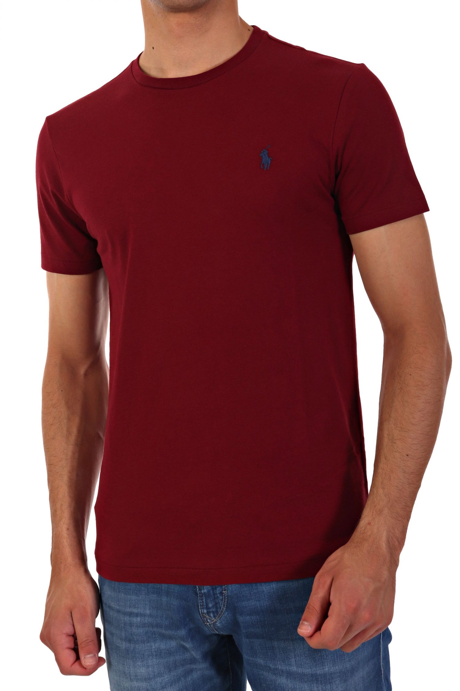 RALPH LAUREN T- SHIRT CUSTOM SLIM FIT LOGO ΜΠΟΡΝΤΩ φωτογραφία