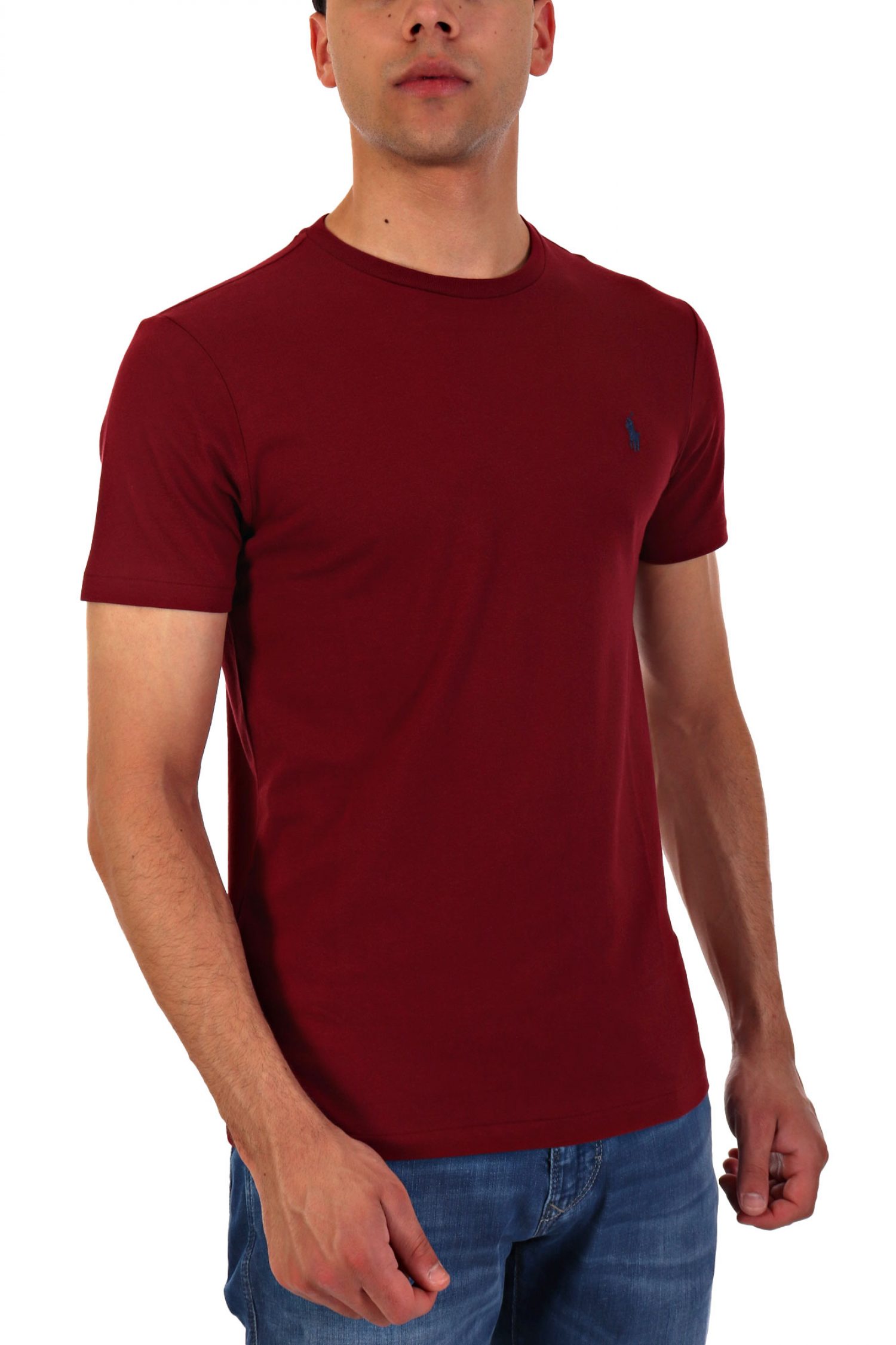 RALPH LAUREN T- SHIRT CUSTOM SLIM FIT LOGO ΜΠΟΡΝΤΩ φωτογραφία