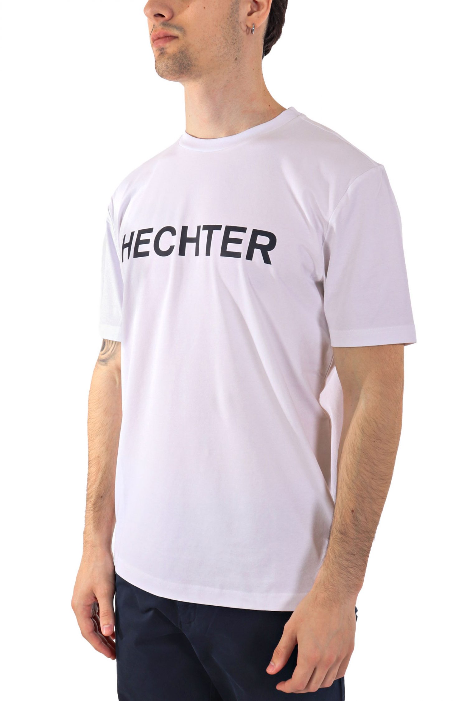 HECHTER T-SHIRT JERSEY LOGO ΜΕΓΑΛΟ ΛΕΥΚΟ φωτογραφία
