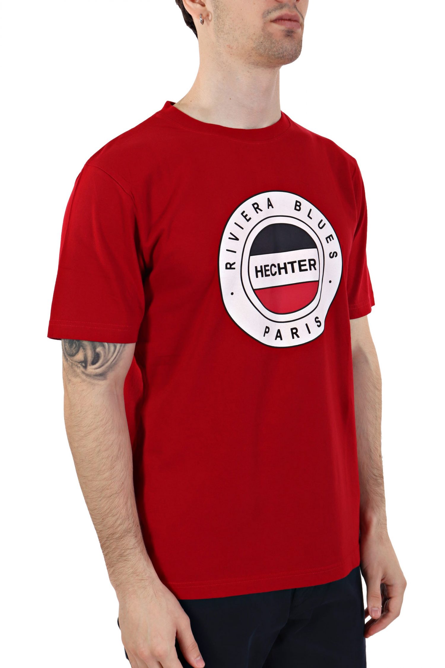 HECHTER T-SHIRT JERSEY LOGO ΚΟΚΚΙΝΟ