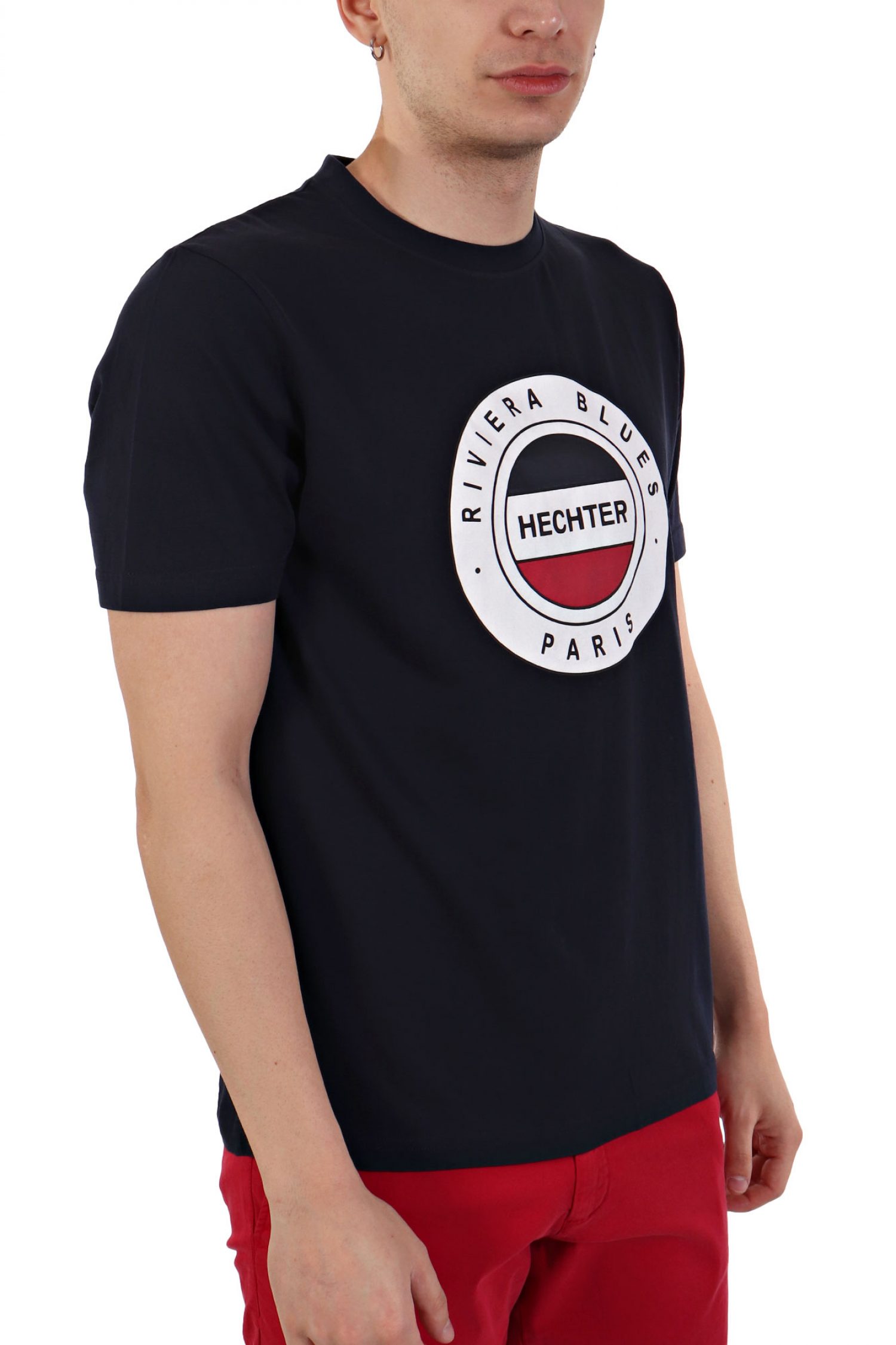 HECHTER T-SHIRT JERSEY LOGO ΜΠΛΕ ΣΚΟΥΡΟ φωτογραφία