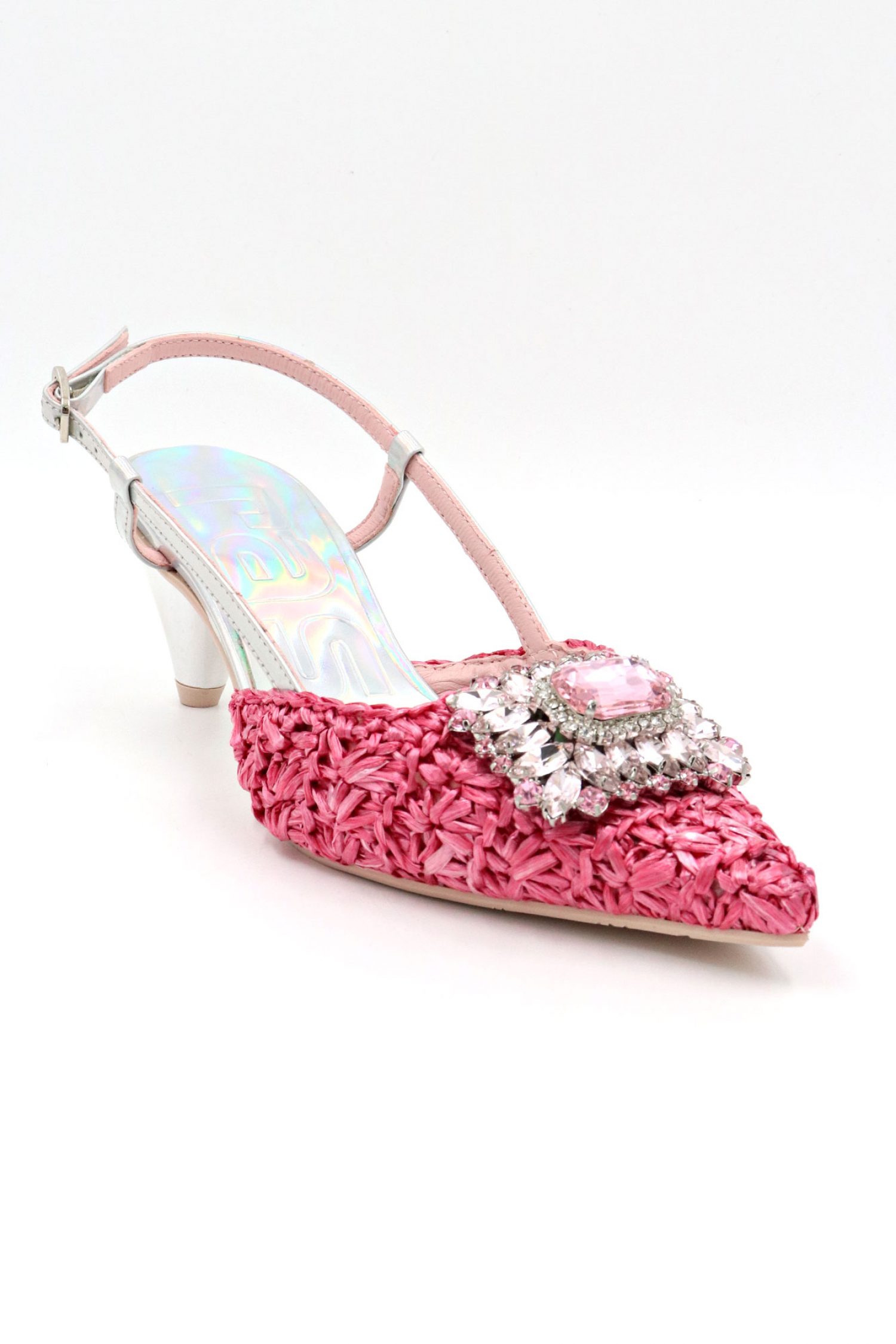 RAS ΠΑΠΟΥΤΣΙΑ MULES ΑΓΚΡΑΦΑ ΧΑΝΤΡΕΣ ΠΛΕΞΗ ΡΟΖ/ ΜΕΤΑΛΛΙΚΟ ΑΣΗΜΙ