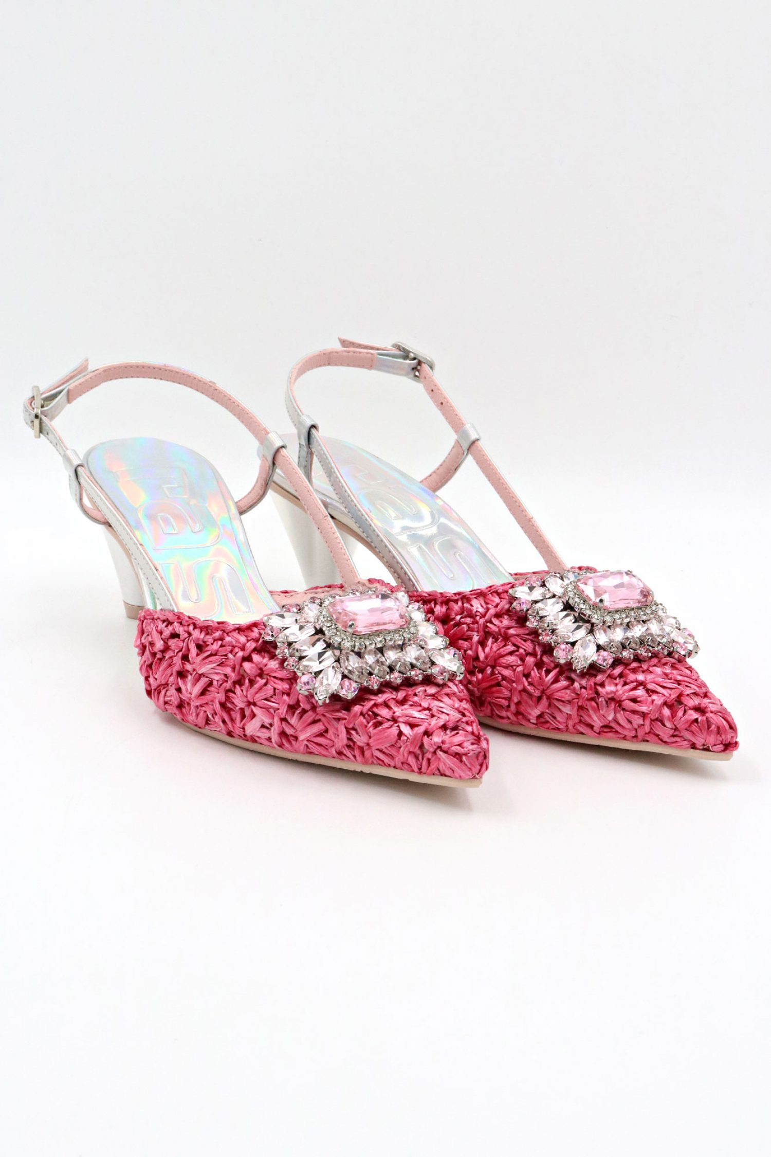 RAS ΠΑΠΟΥΤΣΙΑ MULES ΑΓΚΡΑΦΑ ΧΑΝΤΡΕΣ ΠΛΕΞΗ ΡΟΖ/ ΜΕΤΑΛΛΙΚΟ ΑΣΗΜΙ